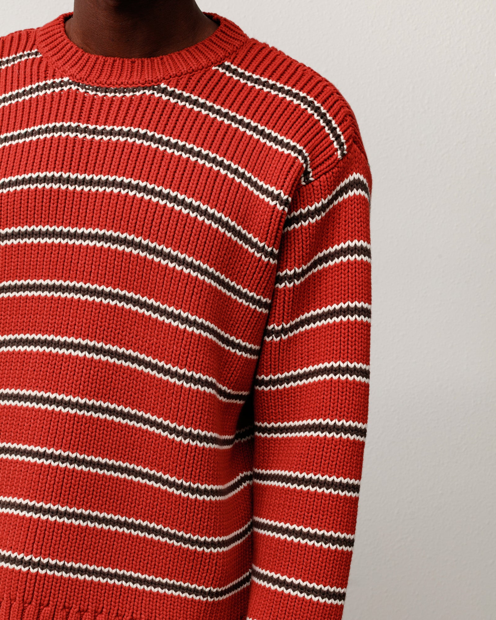 Stripe Knit Crew – Brick | Tops & Knits | Stüssy Europe