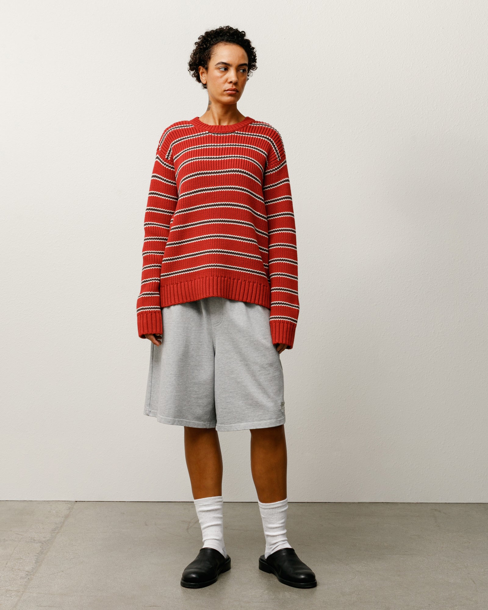 Stripe Knit Crew – Brick | Tops & Knits | Stüssy Europe