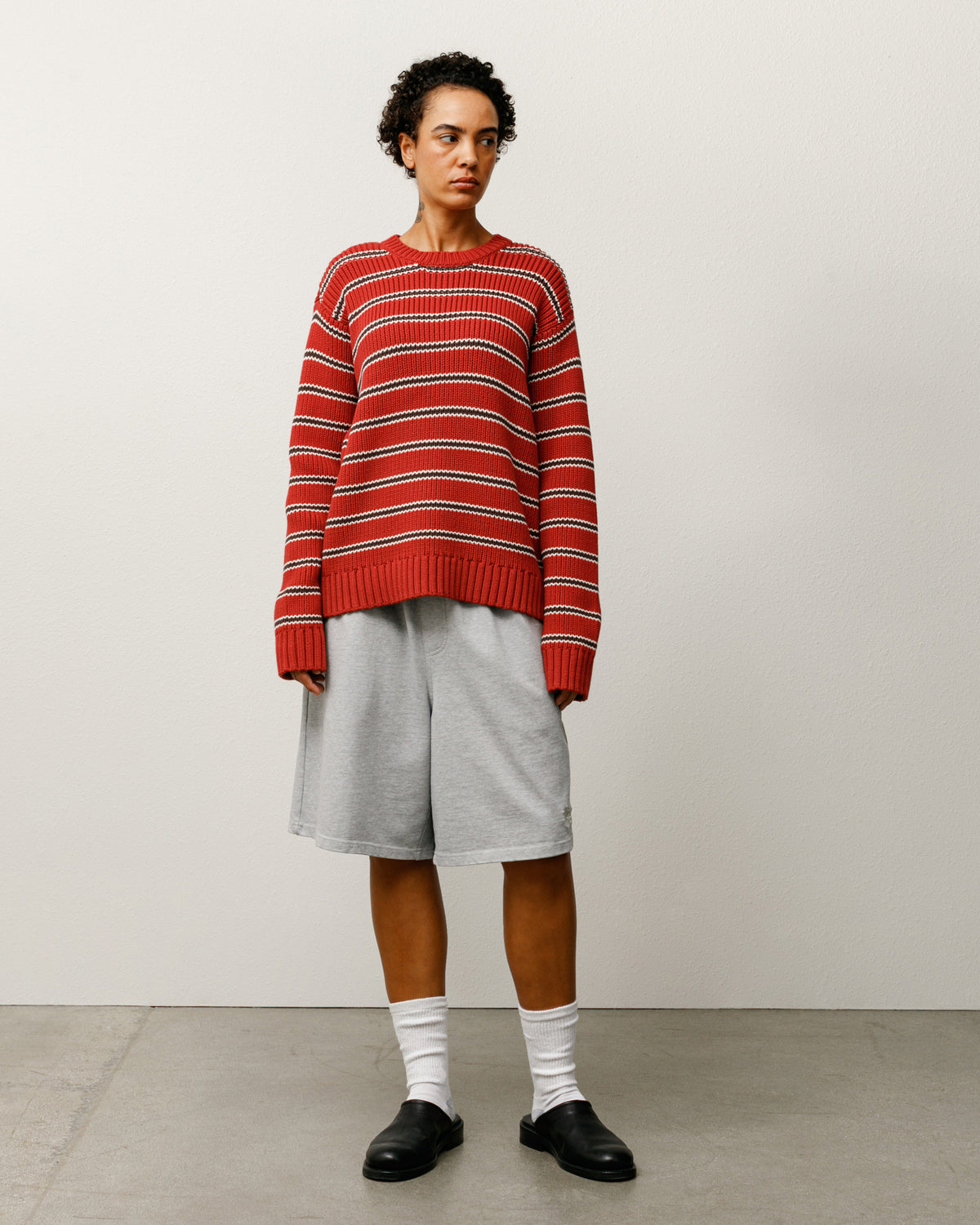Stripe Knit Crew – Brick | Tops & Knits | Stüssy Europe