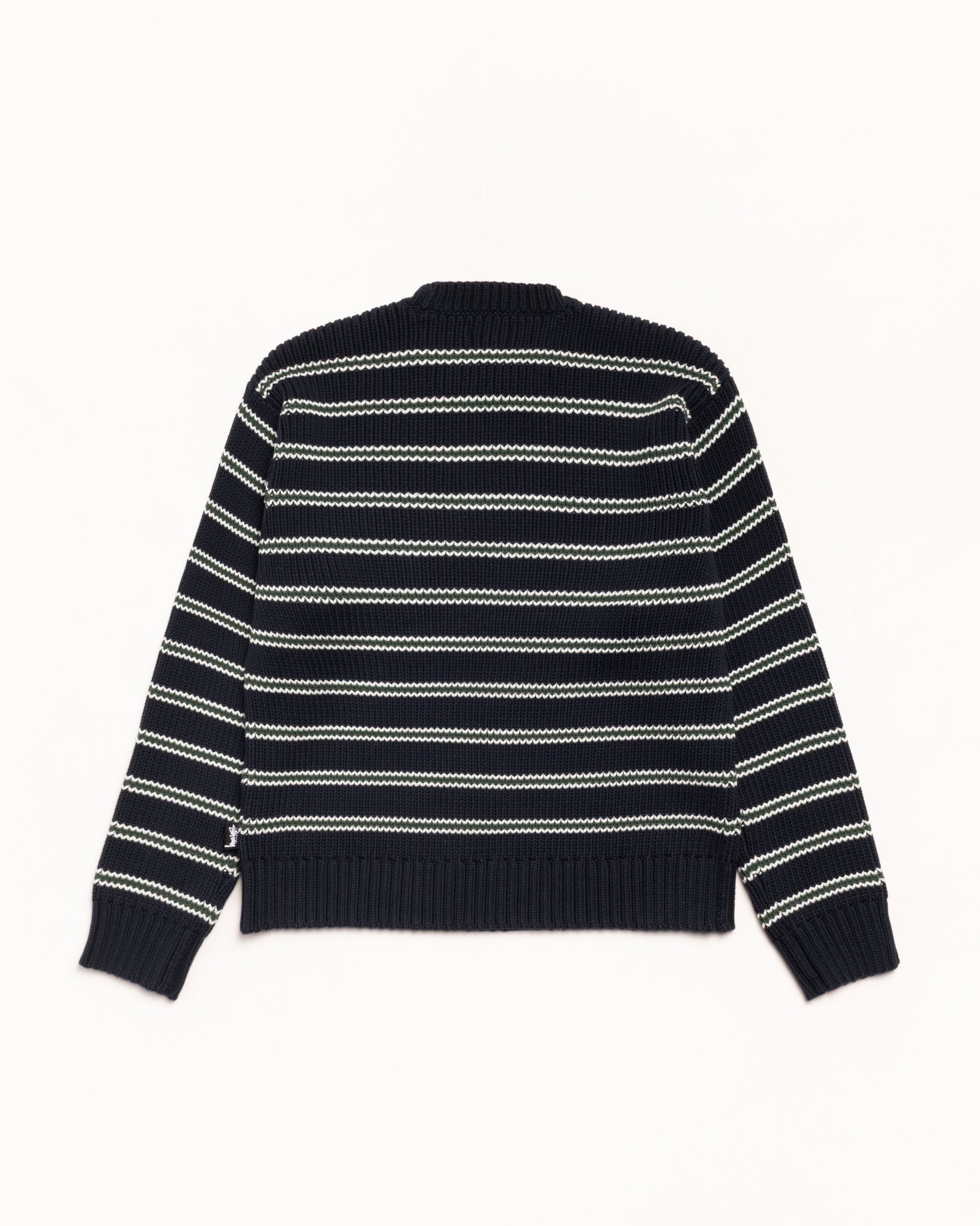 Stripe Crew Mens Long Sleeve In Ocean