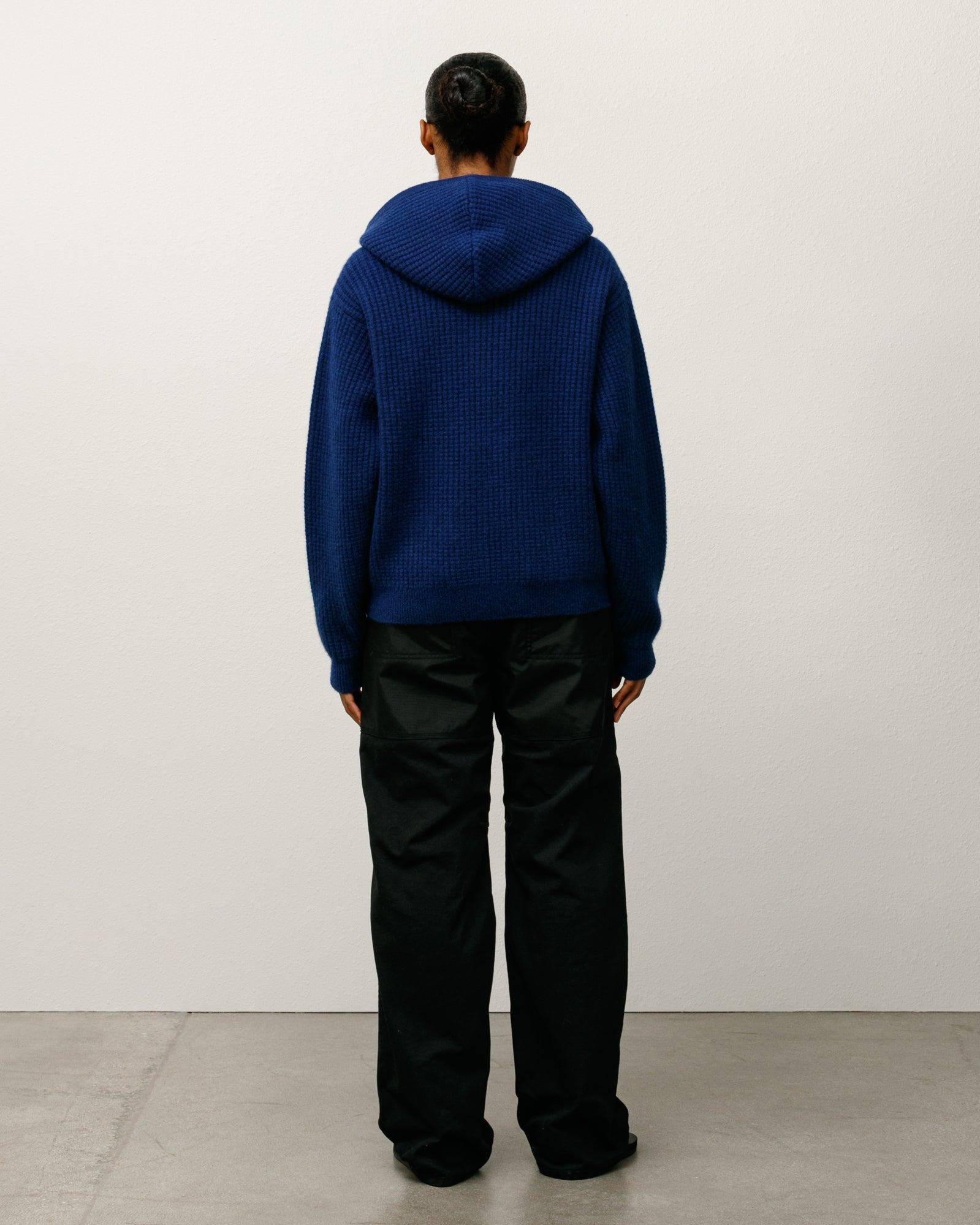 WAFFLE CASHMERE ZIP HOODIE