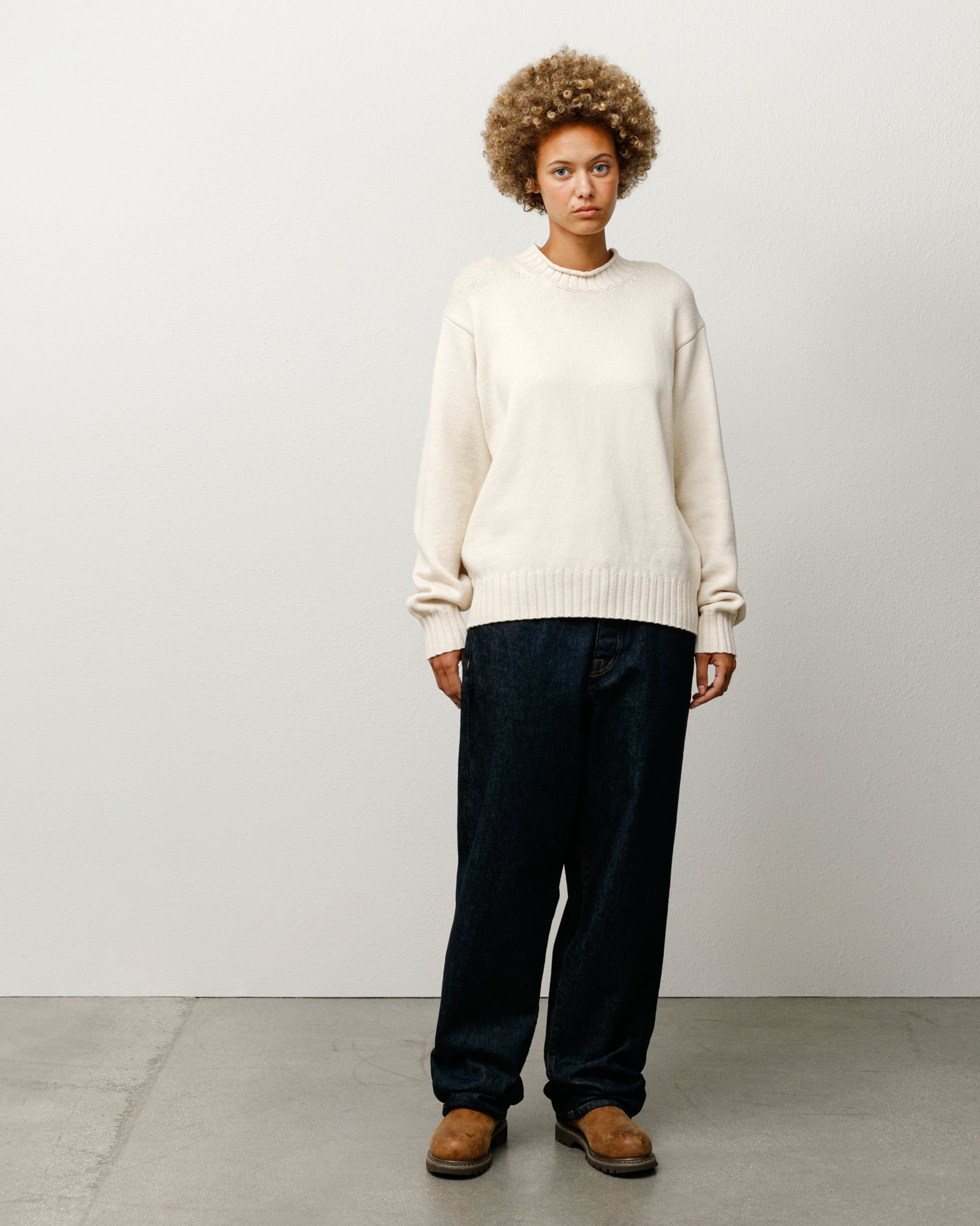 Tonal Mock Neck Sweater Mens Long Sleeve In Natural
