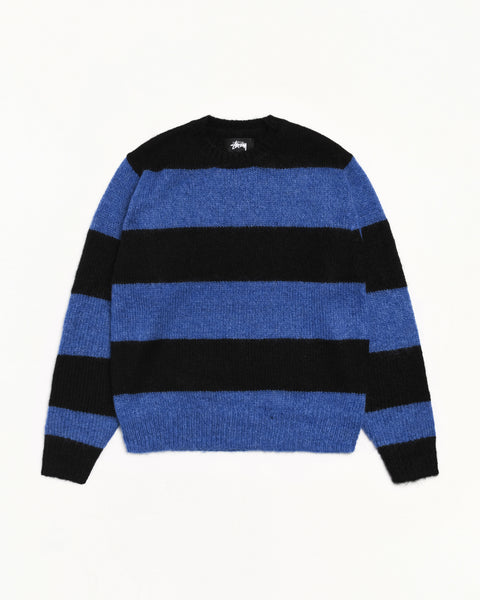 Big Stripe Crew Mens Long Sleeve In Blue
