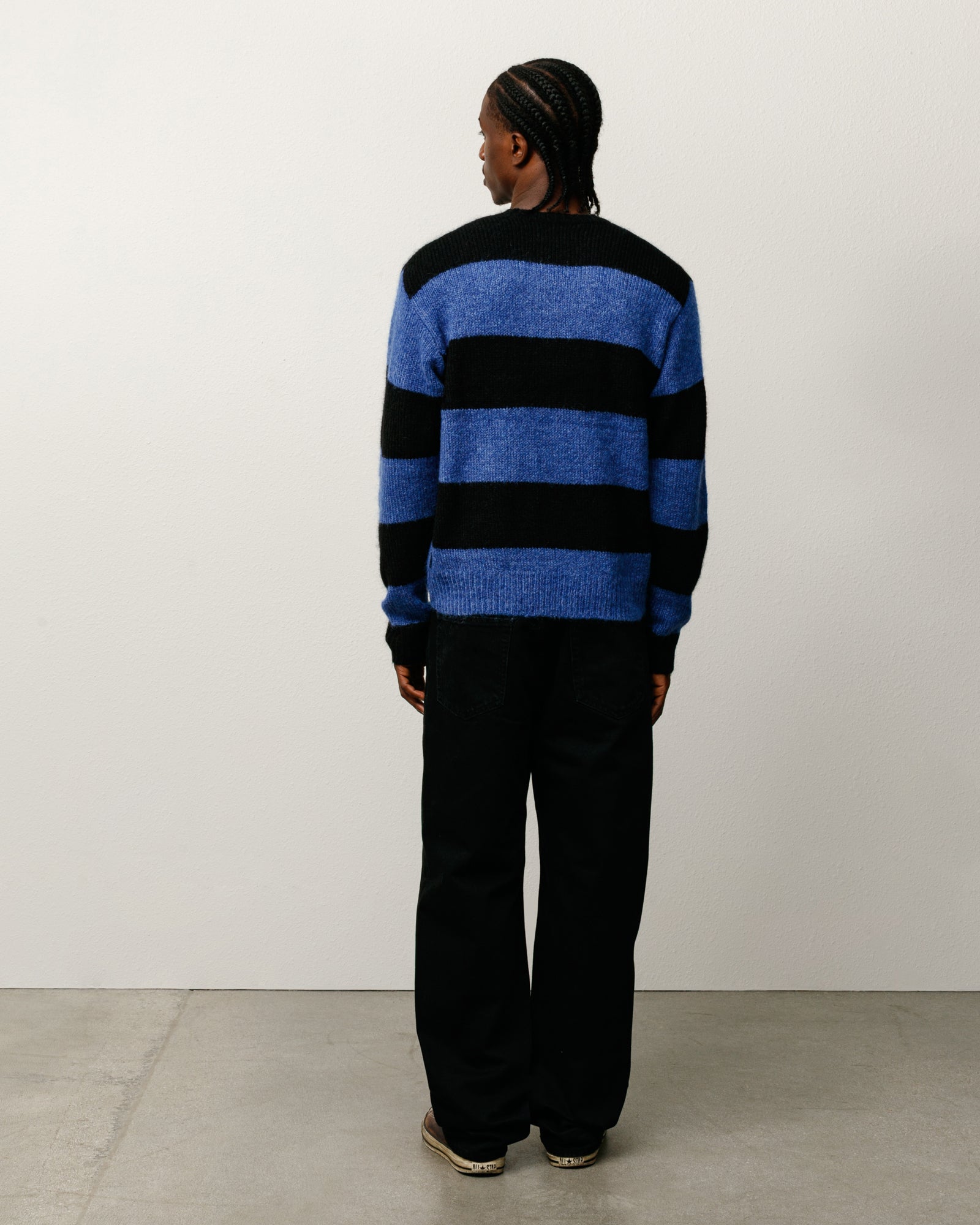 Big Stripe Crew – Blue | Sweaters & Knits | Stüssy Europe