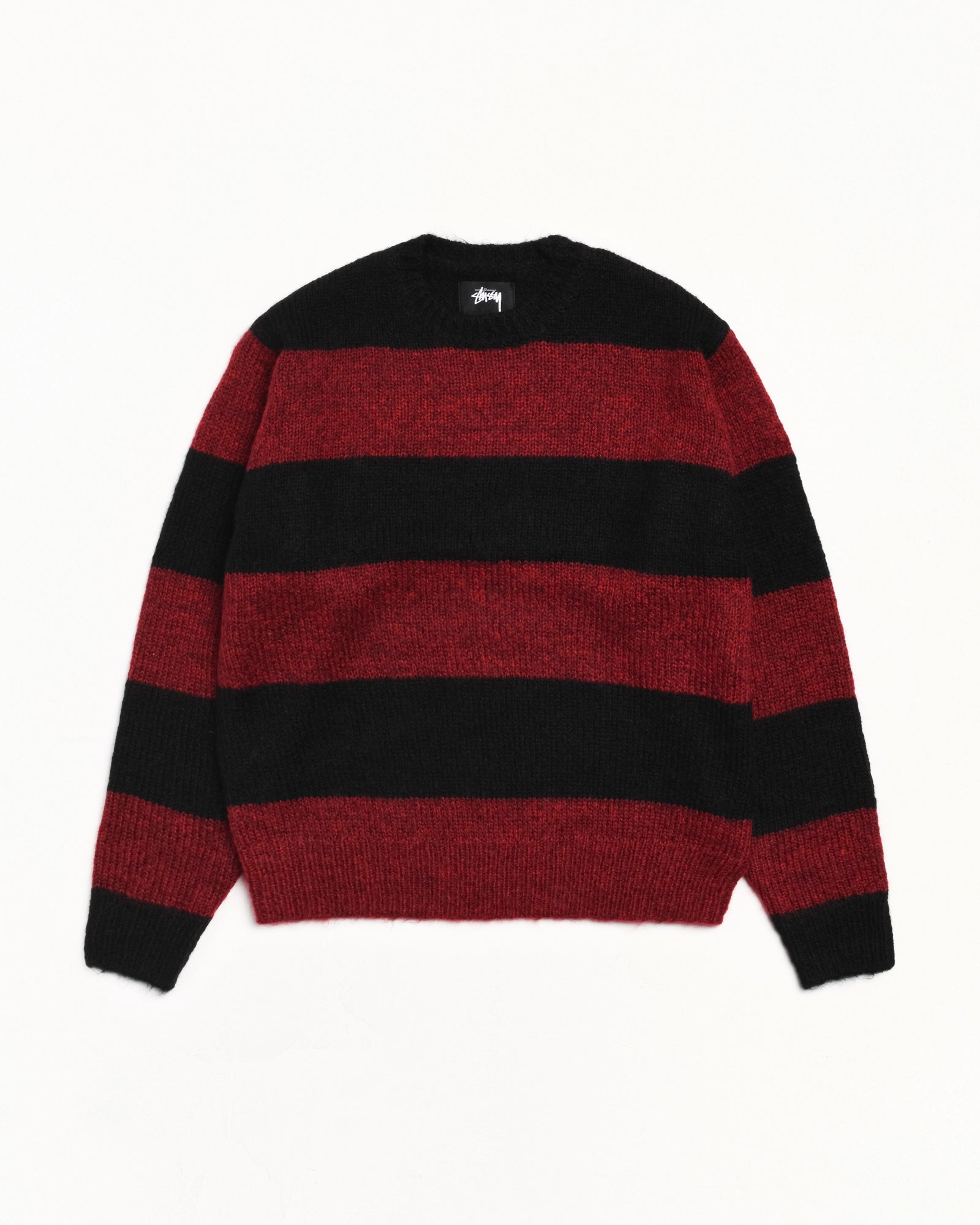 Big Stripe Crew Mens Long Sleeve In Red