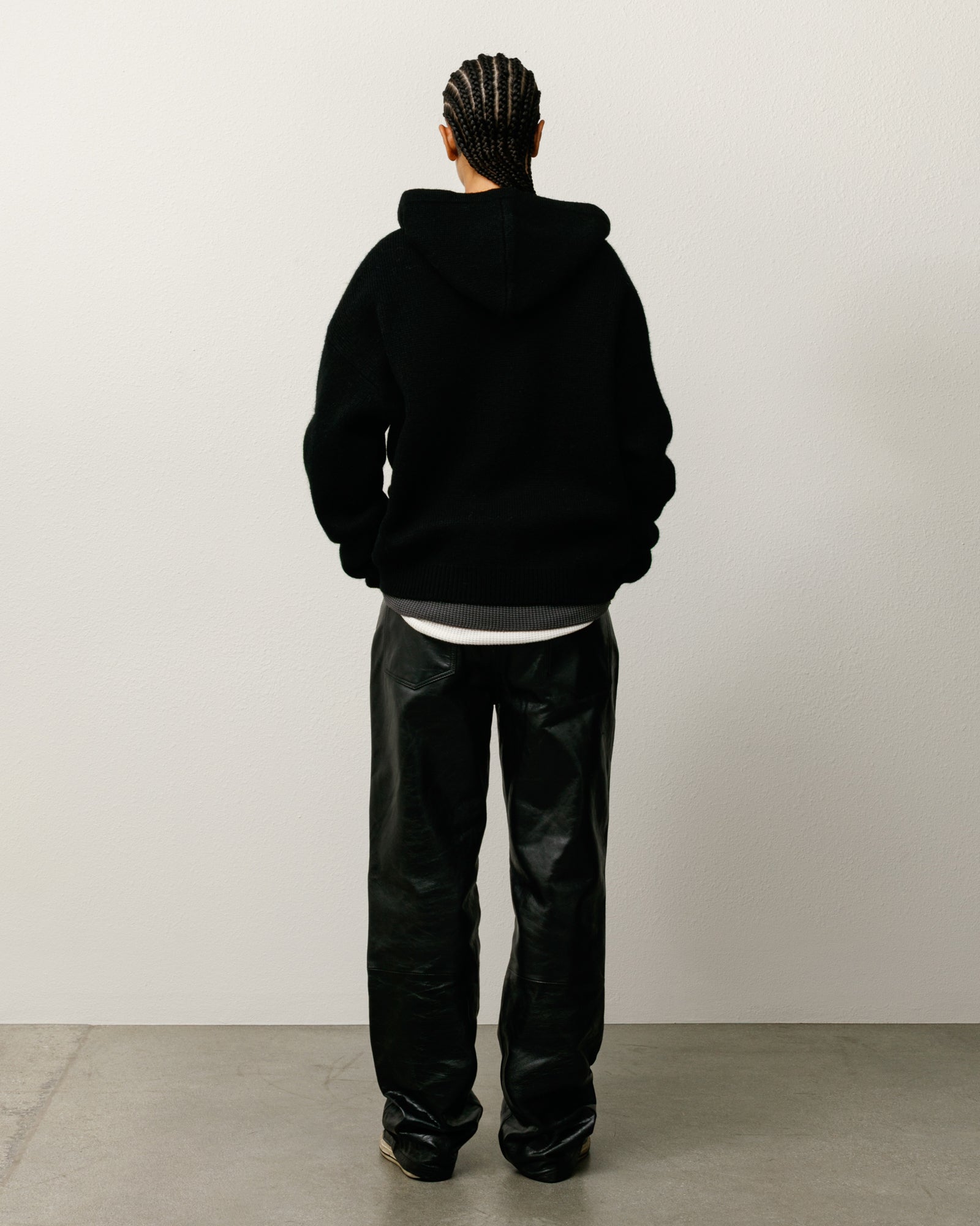 Quarter Zip Knit Hoodie – Black | Tops & Knits | Stüssy Europe