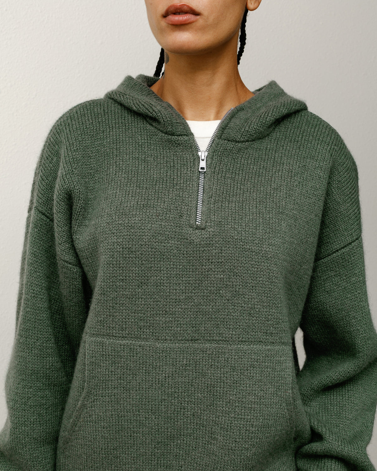 Stussy グリーン ニット Lサイズ ジップアップ Stussy ジップアップ 