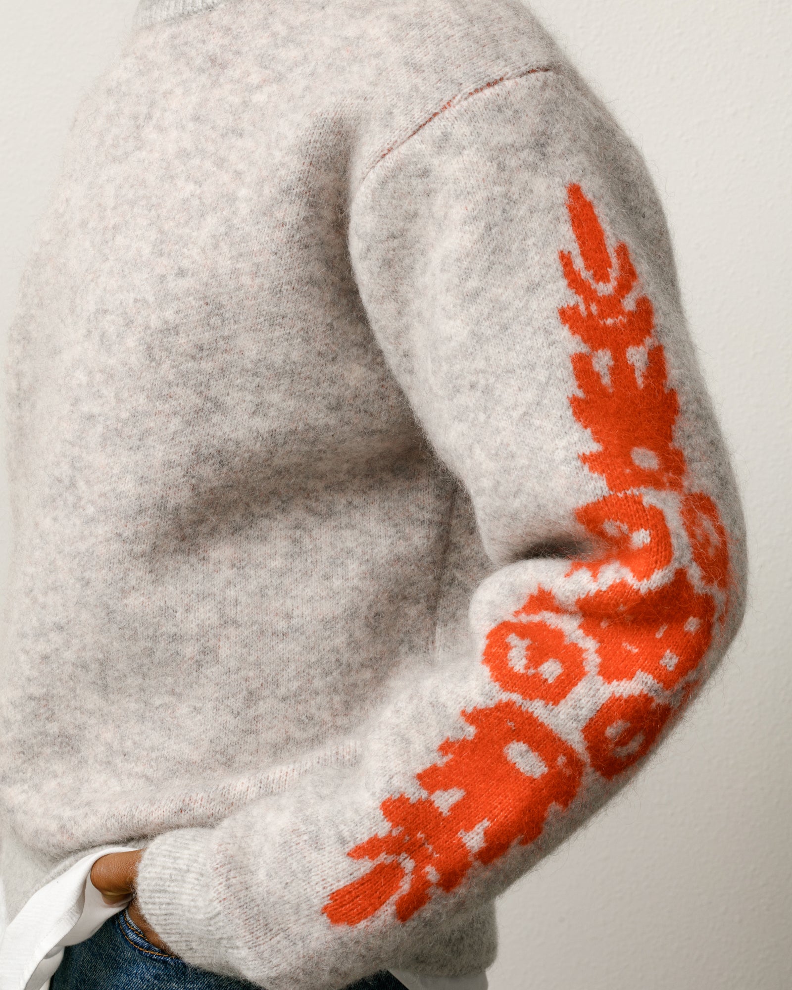 Mohair Flower Sweater – Grey Heather | Tops & Knits | Stüssy Europe