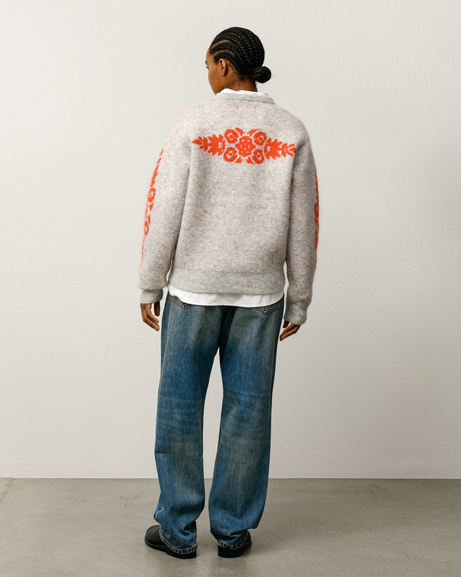 Mohair Flower Sweater – Grey Heather | Tops & Knits | Stüssy Europe