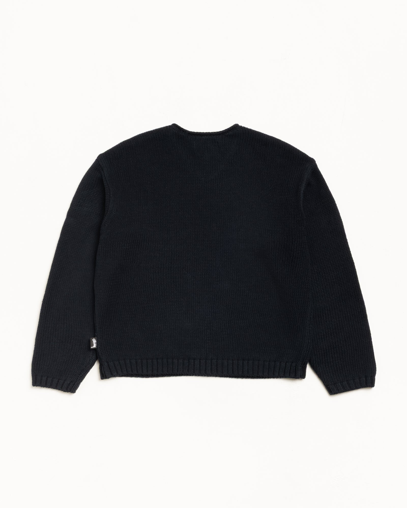 Roll V Neck Sweater – Black | Tops & Knits | Stüssy Europe