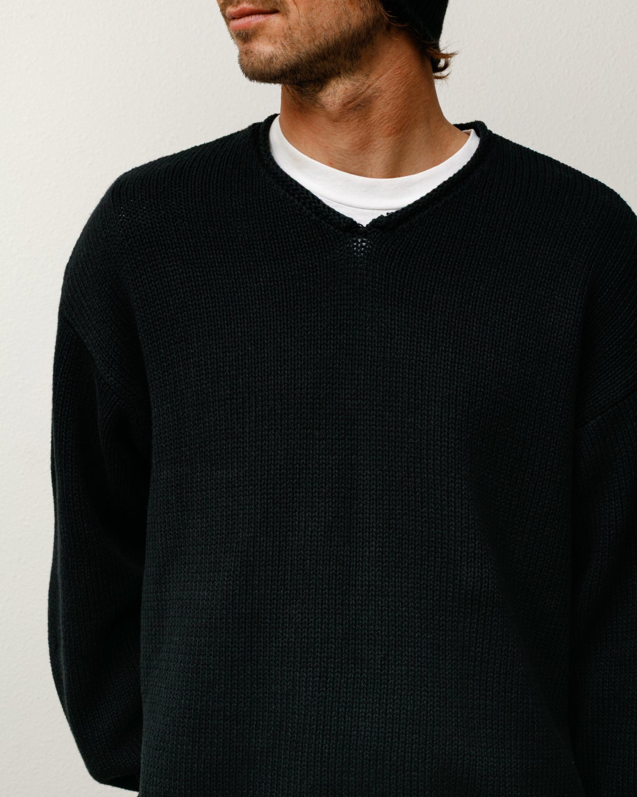 【STÜSSY】26SS ROLL V NECK SWEATER BLACK S Roll V Neck Sweater – Black | Tops & Knits | Stüssy Europe