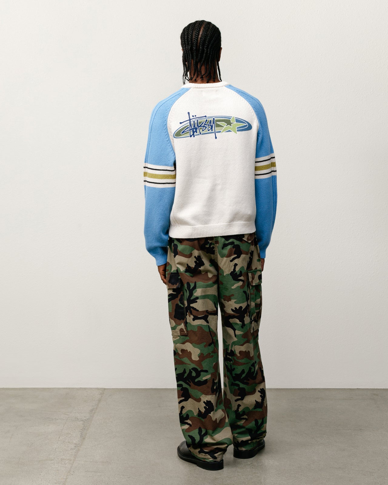 Stripe Raglan Crew – Blue | Tops & Knits | Stüssy Europe