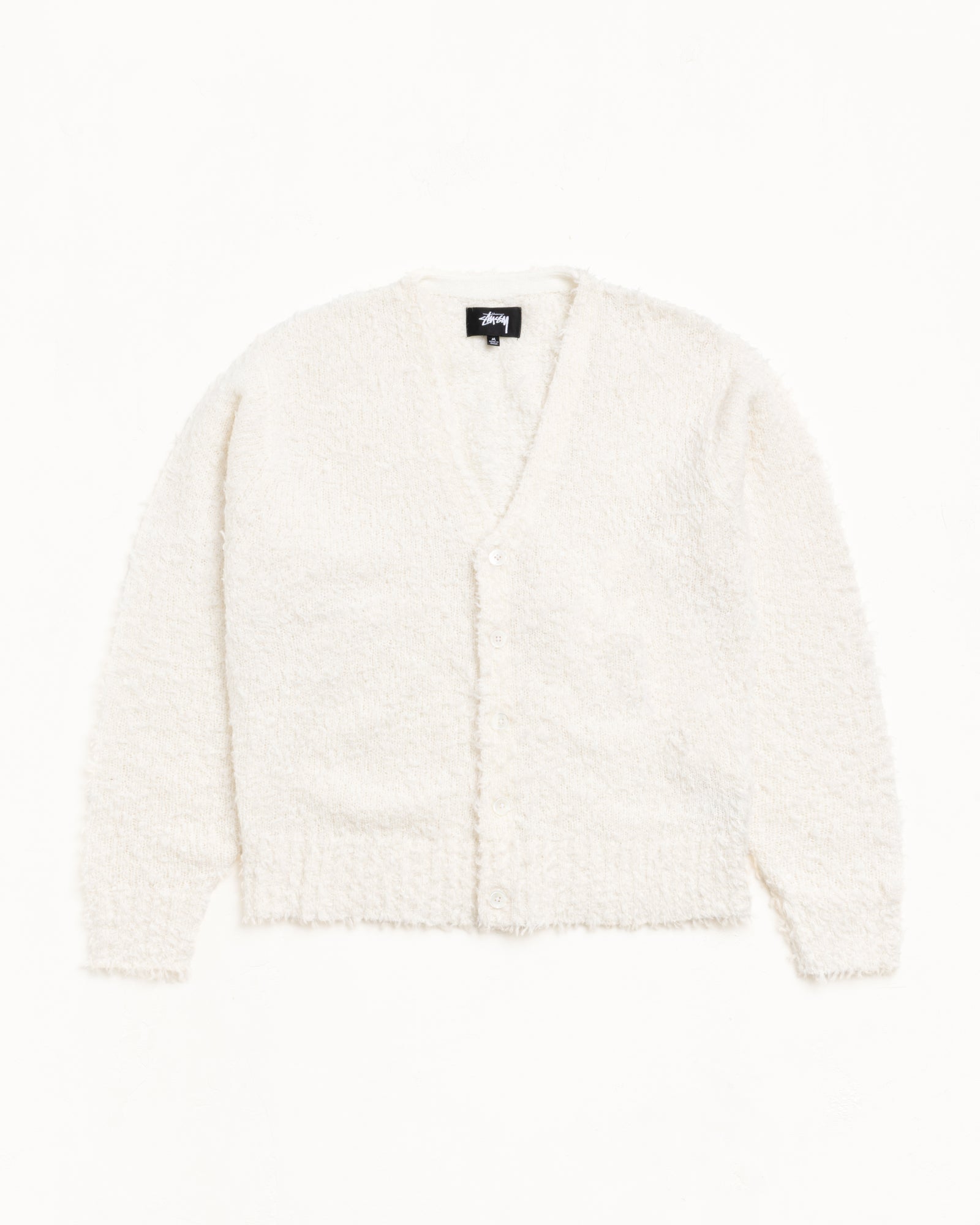 Textured Cardigan Mens Long Sleeve In Off White