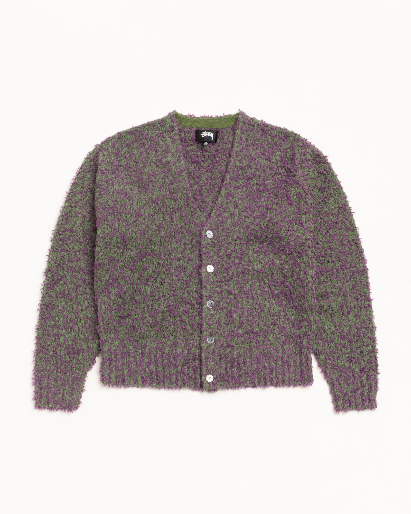 Textured Cardigan – Purple/Green | Knits | Stüssy Europe