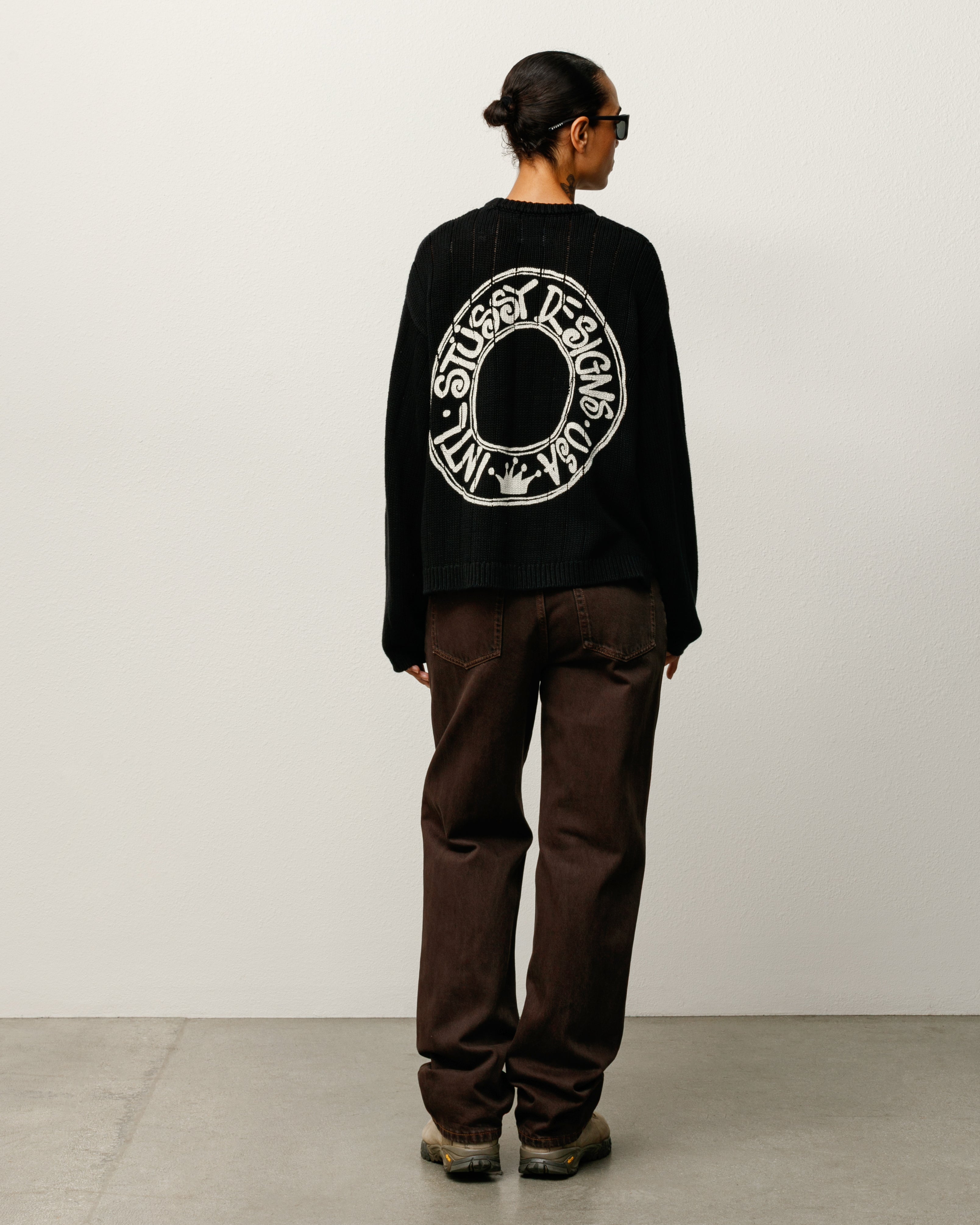 Buana Logo Sweater – Black | Tops & Knits | Stüssy Europe