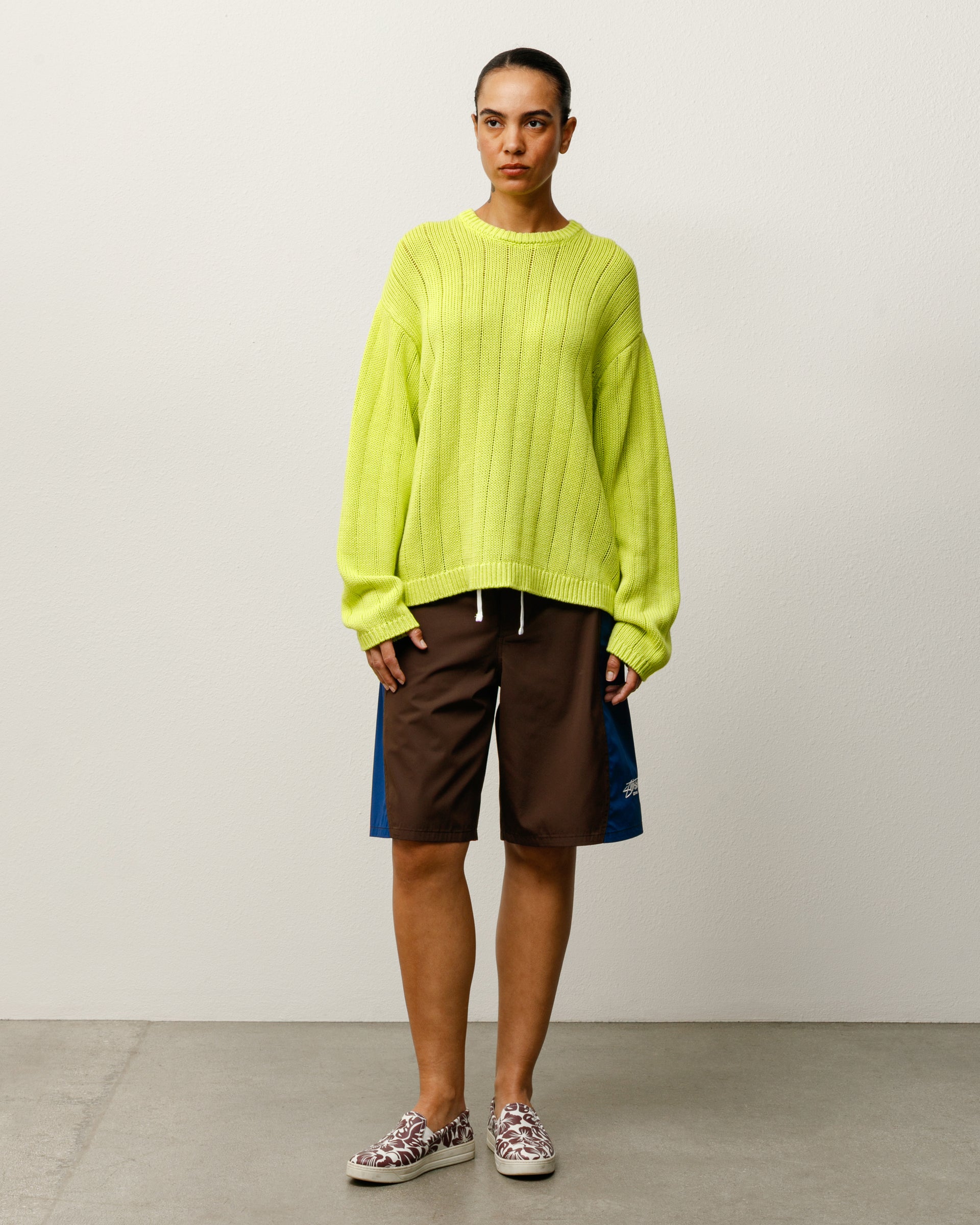 Buana Logo Sweater Mens Long Sleeve In Lime