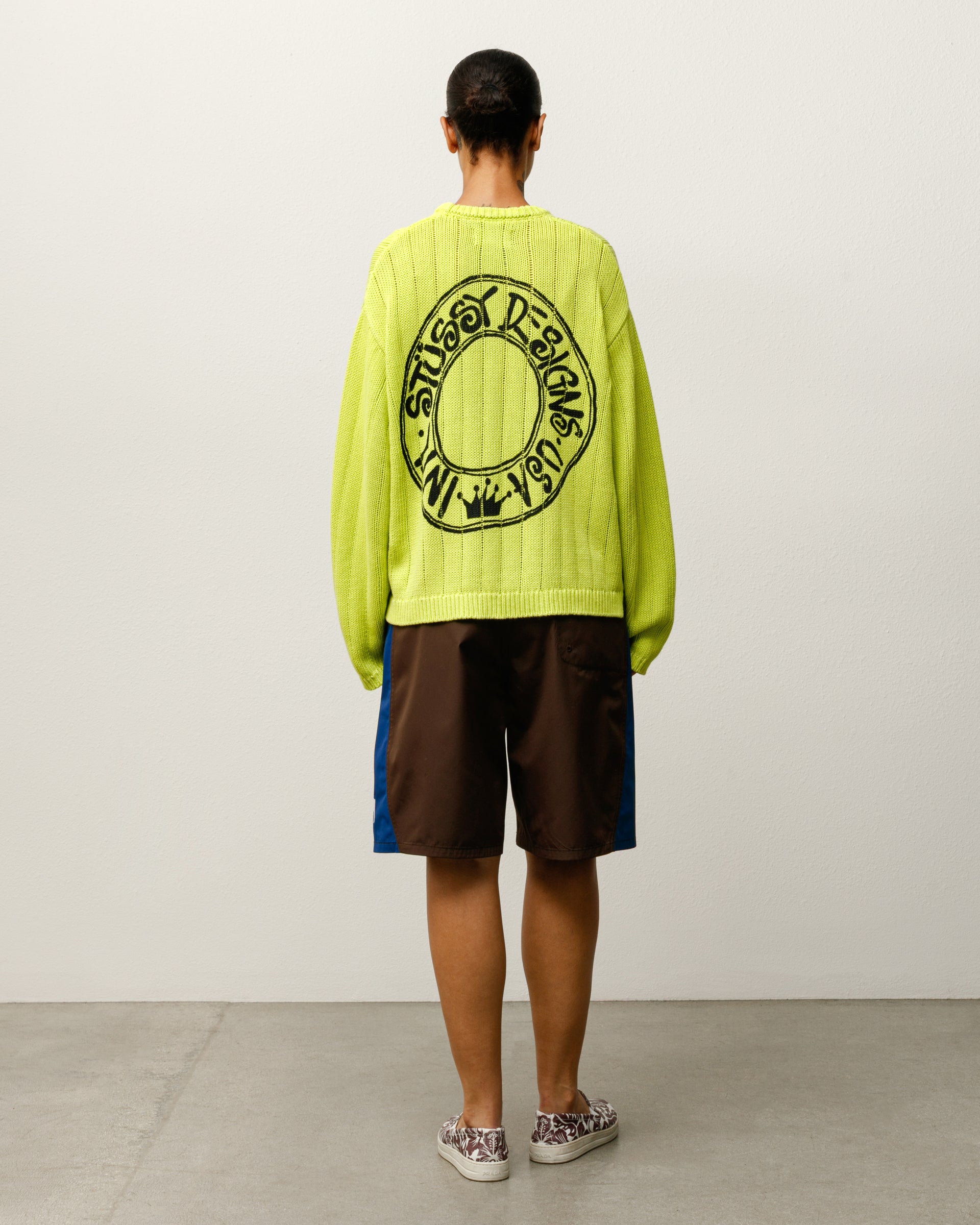 Buana Logo Sweater Mens Long Sleeve In Lime