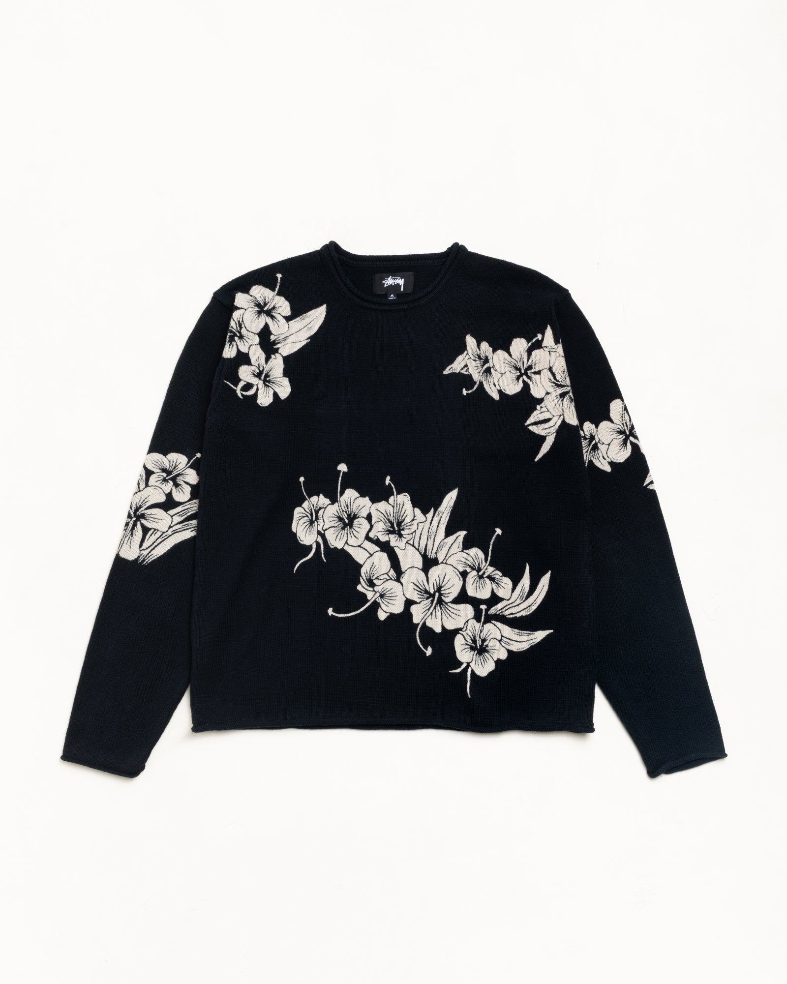 Floral Roll Neck Sweater – Black | Tops & Knits | Stüssy Europe