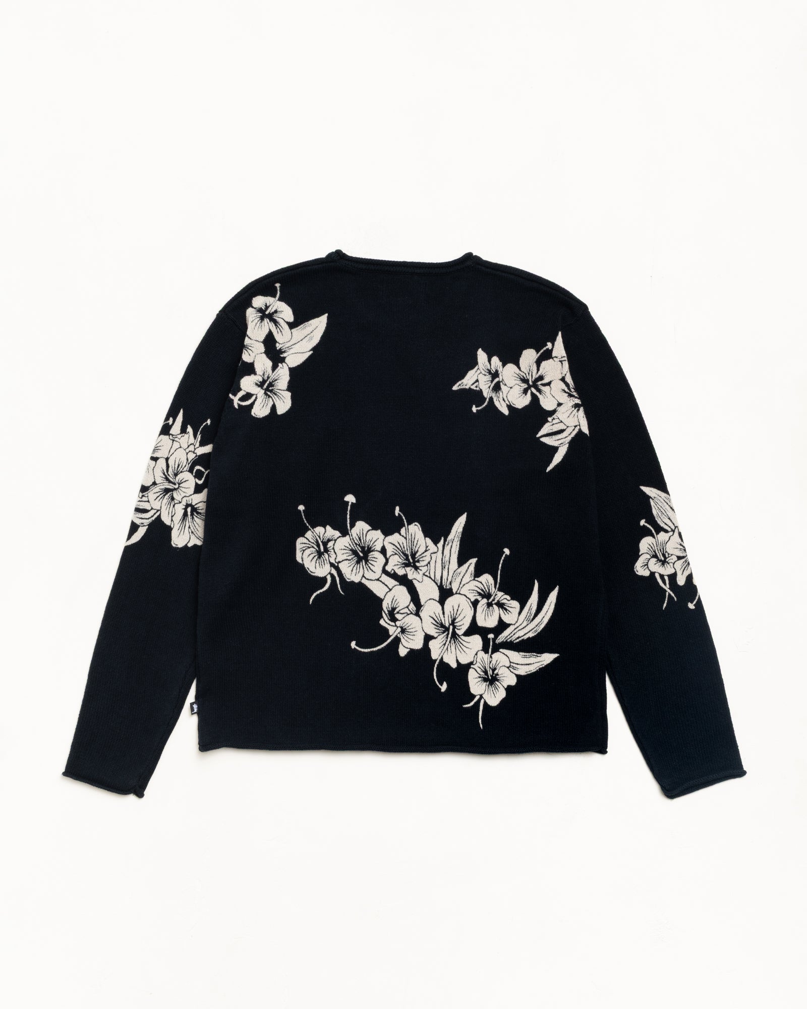 Floral Roll Neck Sweater – Black | Tops & Knits | Stüssy Europe