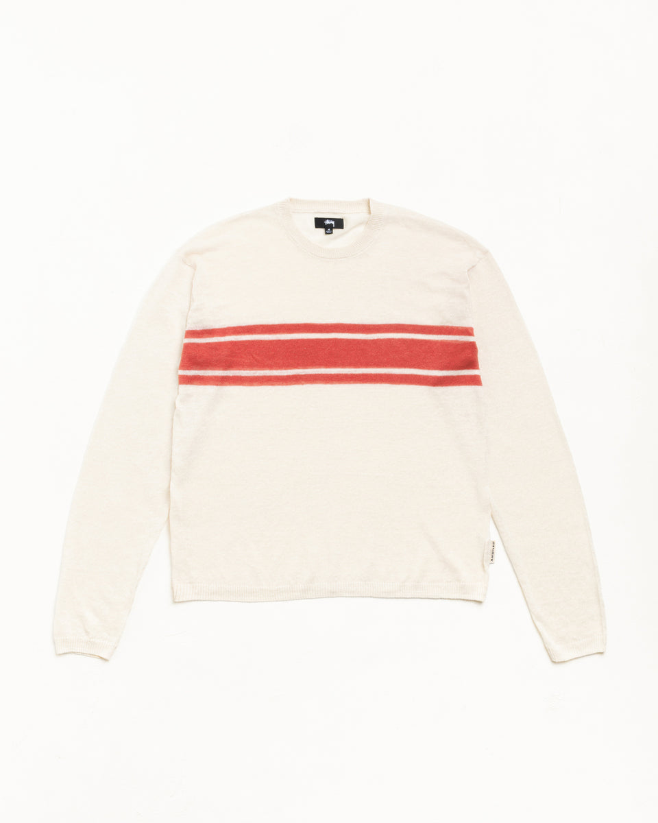 Pull léger à rayures unisexe à manches longues dans le coloris Bone