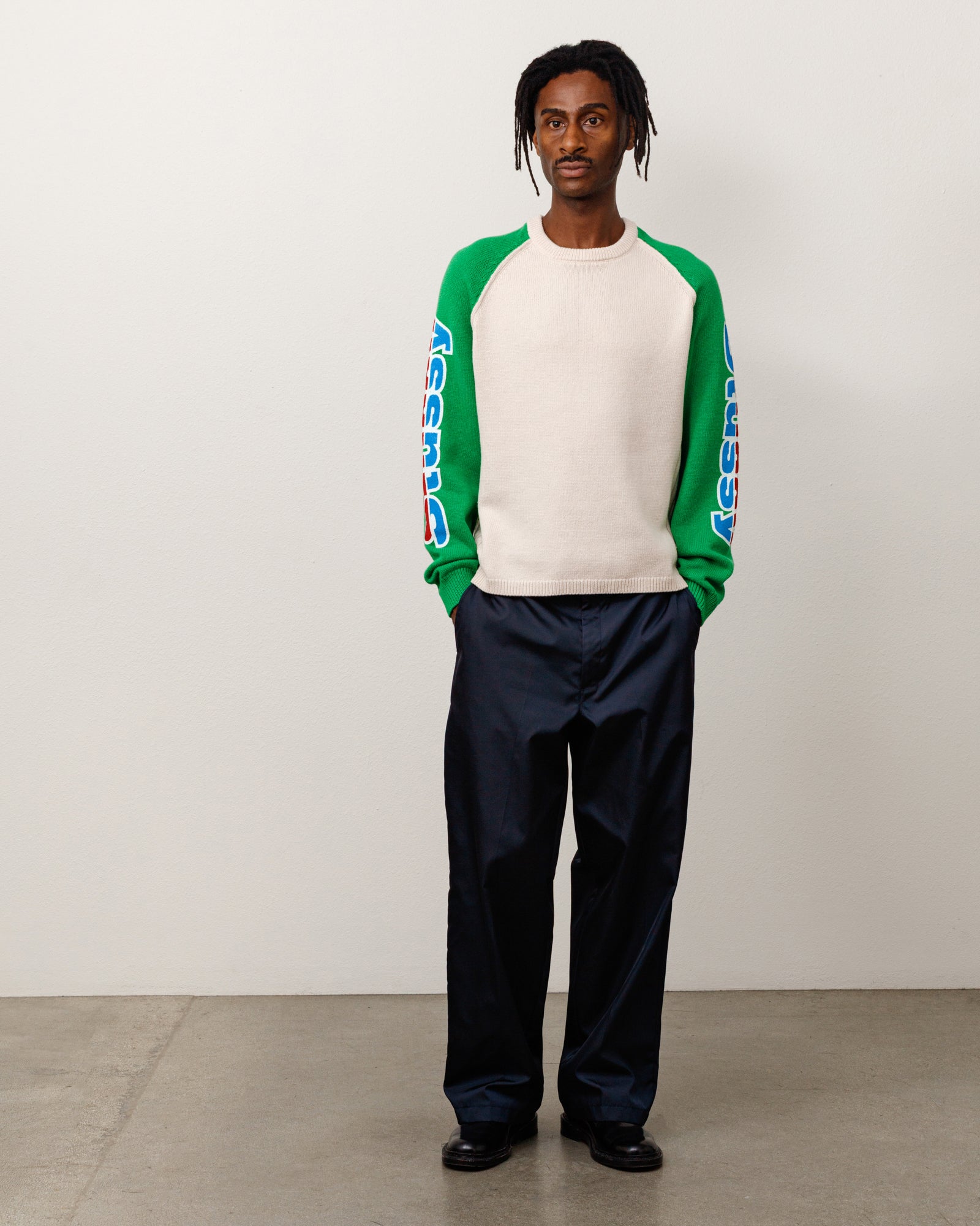 Two Tone Raglan Sweater - Natural | Tops & Knits | Stüssy Europe