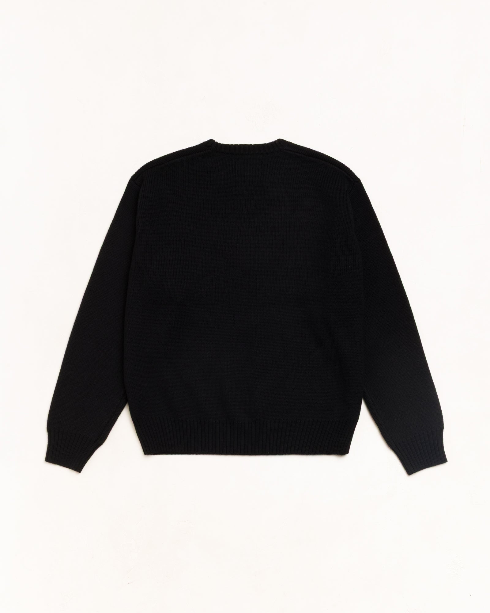 Striped Hibiscus Sweater Unisex Long Sleeve In Black