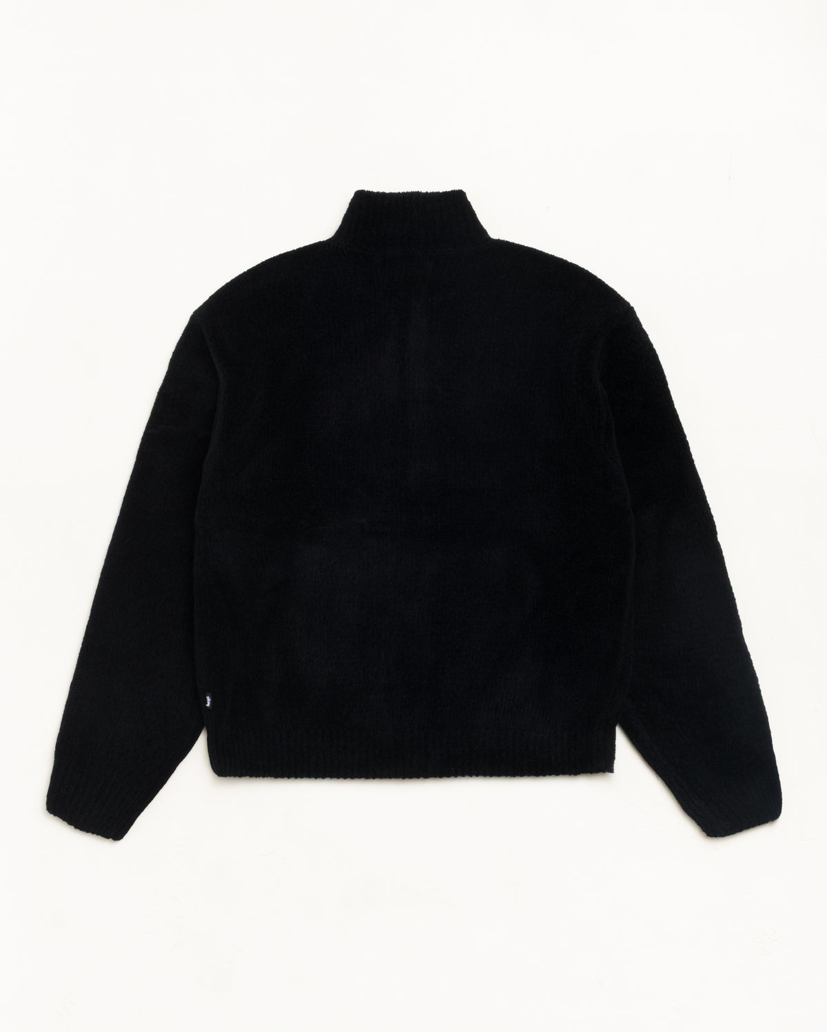 Wool Cashmere Zip Sweater Unisex Long Sleeve In Black
