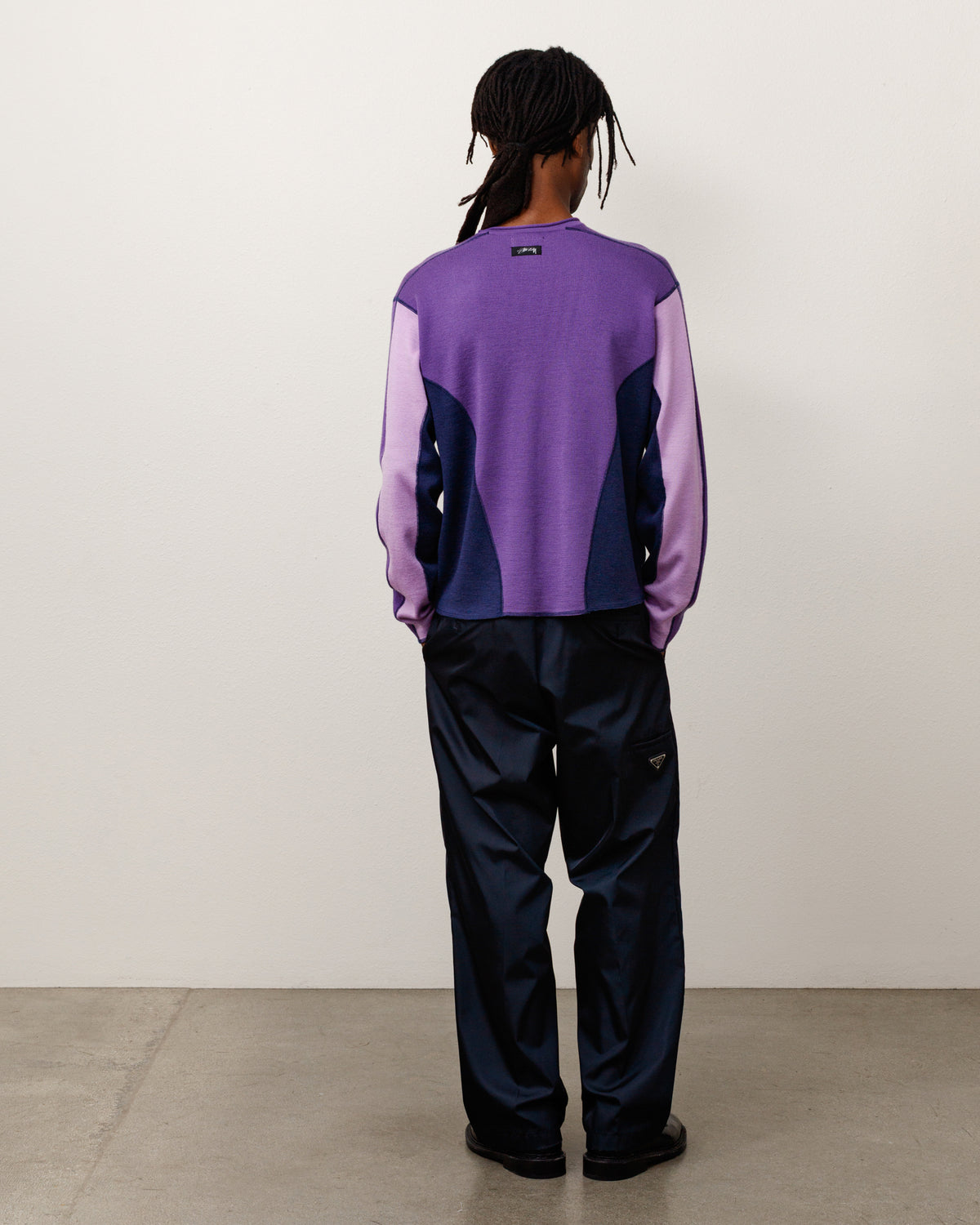 Wave Knit Sweater Unisex Long Sleeve In Lavender
