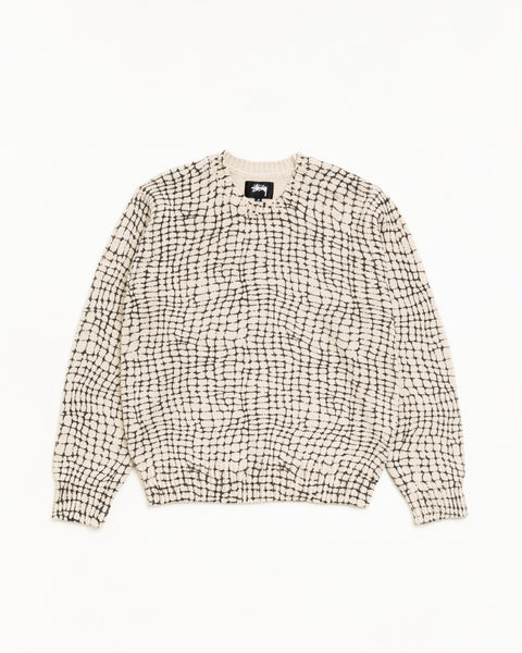 Mesh Print Sweater Unisex Long Sleeve In Mesh Net