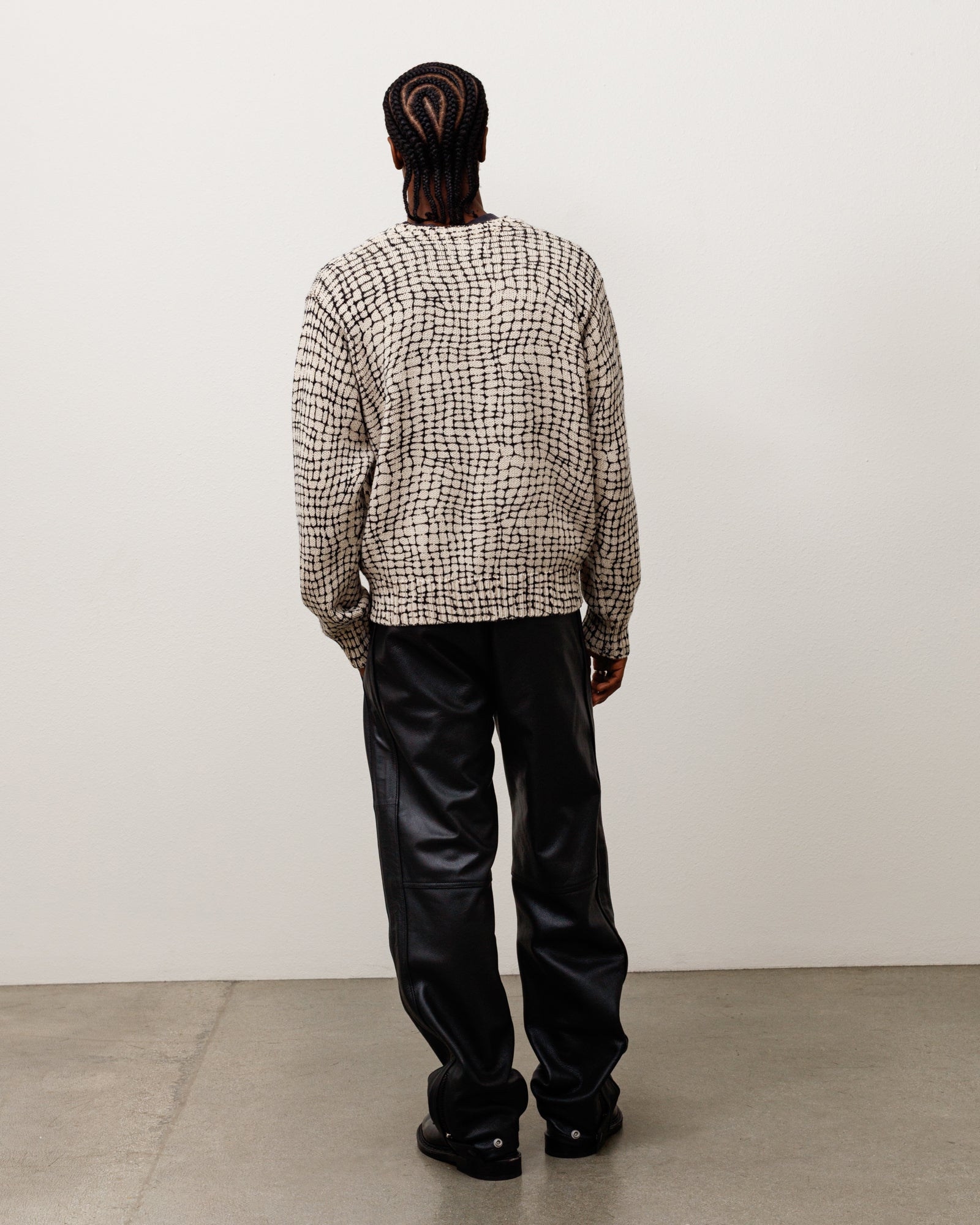 Mesh Print Sweater Unisex Long Sleeve In Mesh Net