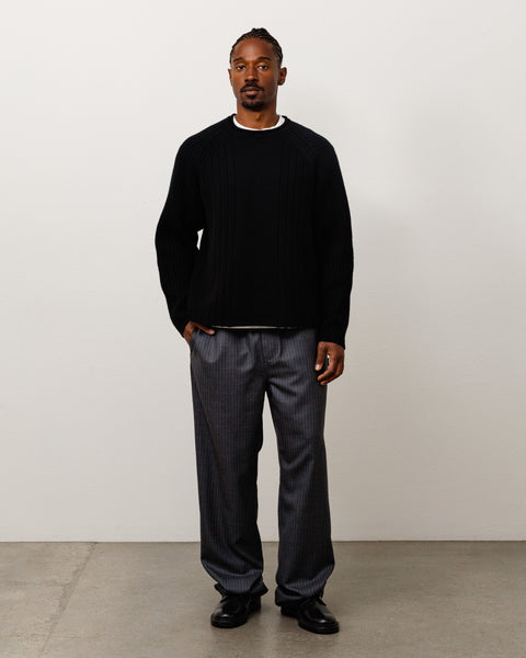 Merino Roll Neck Sweater Unisex Long Sleeve In Black