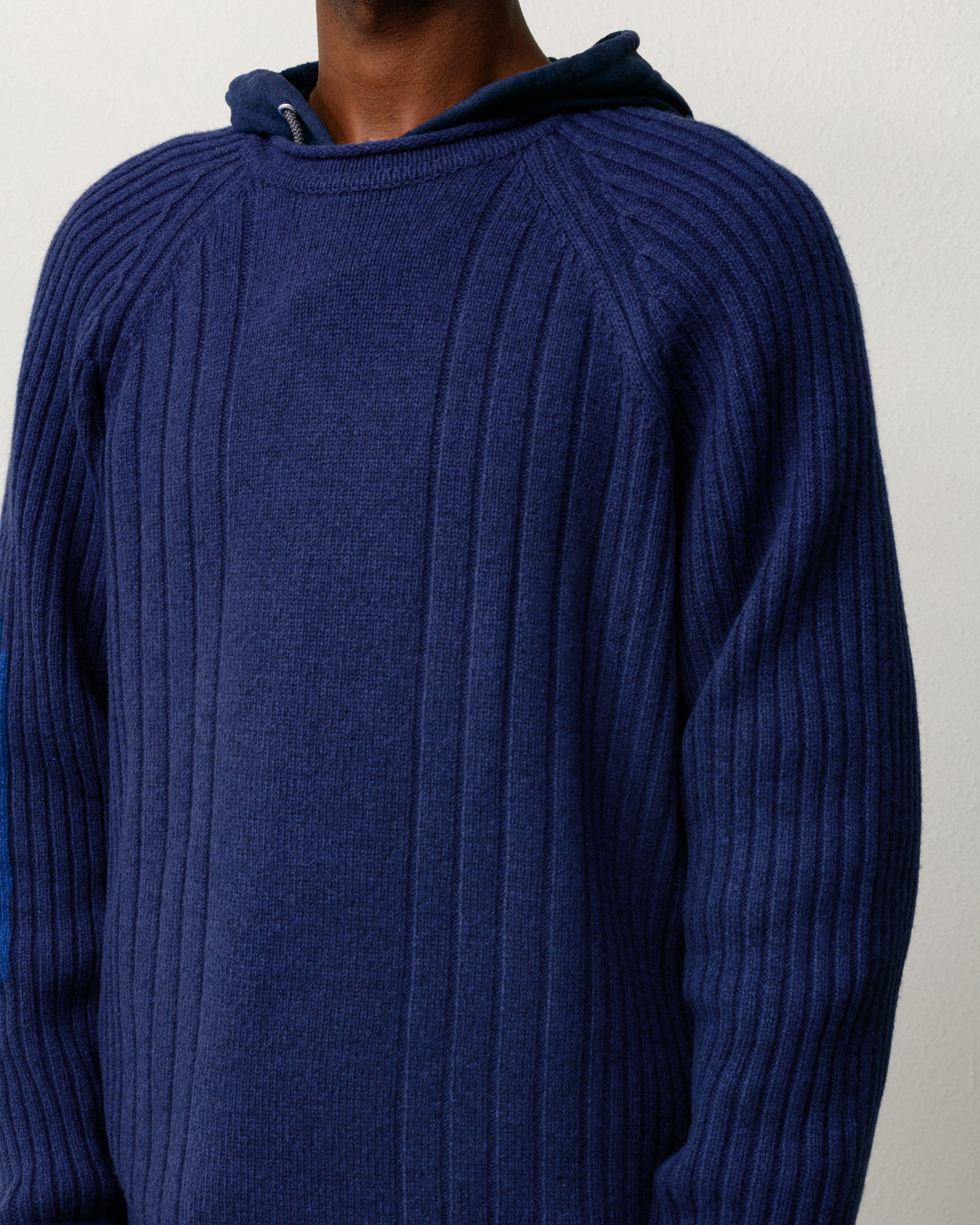 Merino Roll Neck Sweater Unisex Long Sleeve In Blue