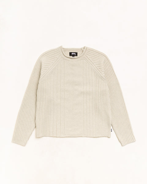 Merino Roll Neck Sweater Unisex Long Sleeve In Natural