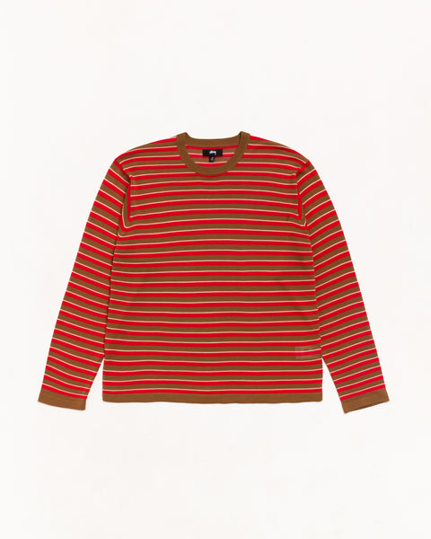 Lightweight Stripe Sweater Pull dans le coloris rouge