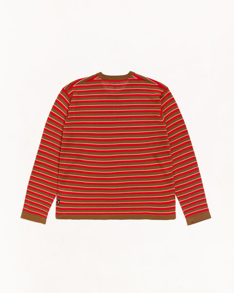 Lightweight Stripe Sweater pull en rouge, manches longues unisexe