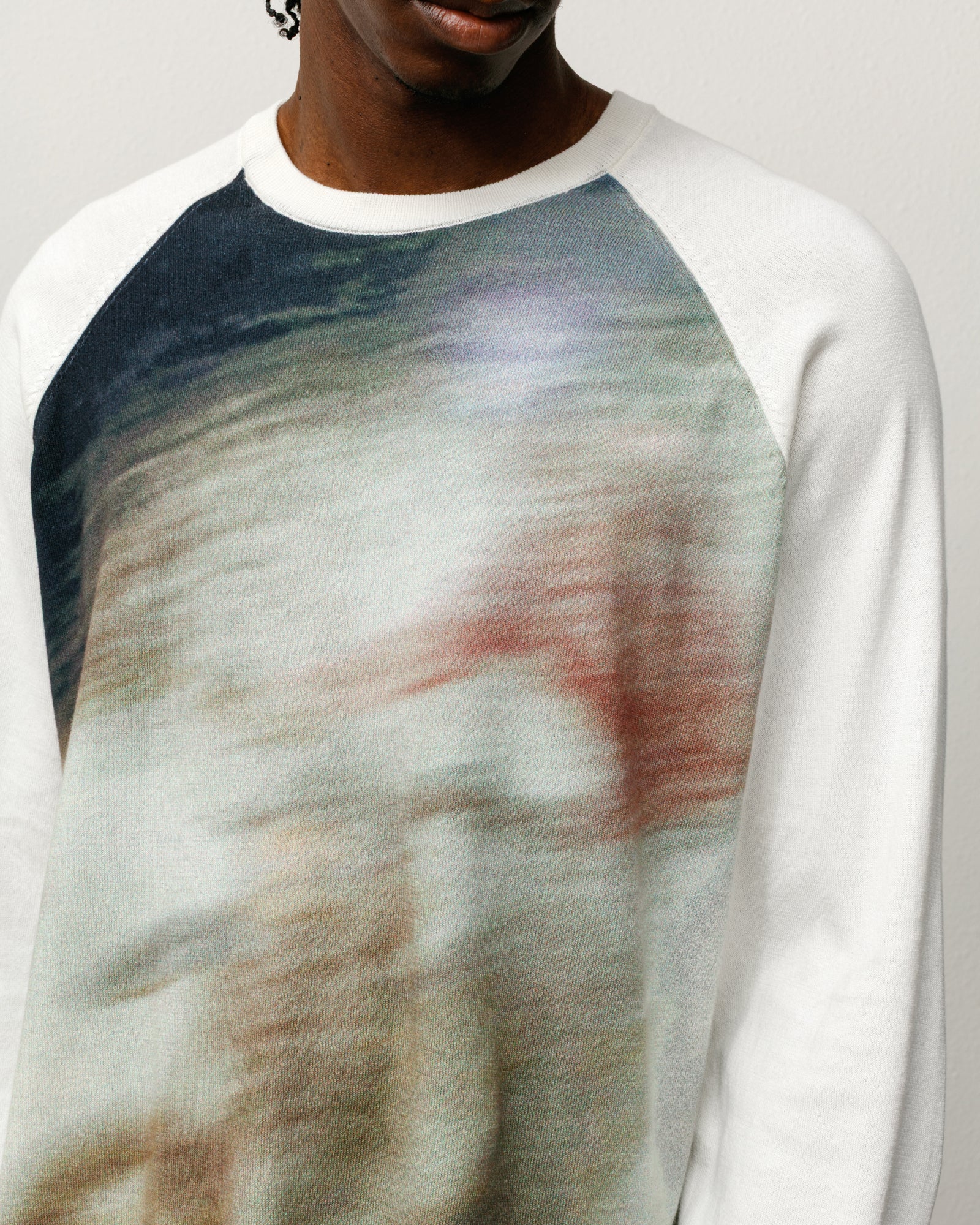 Splash Sweater Unisex Long Sleeve In Off White