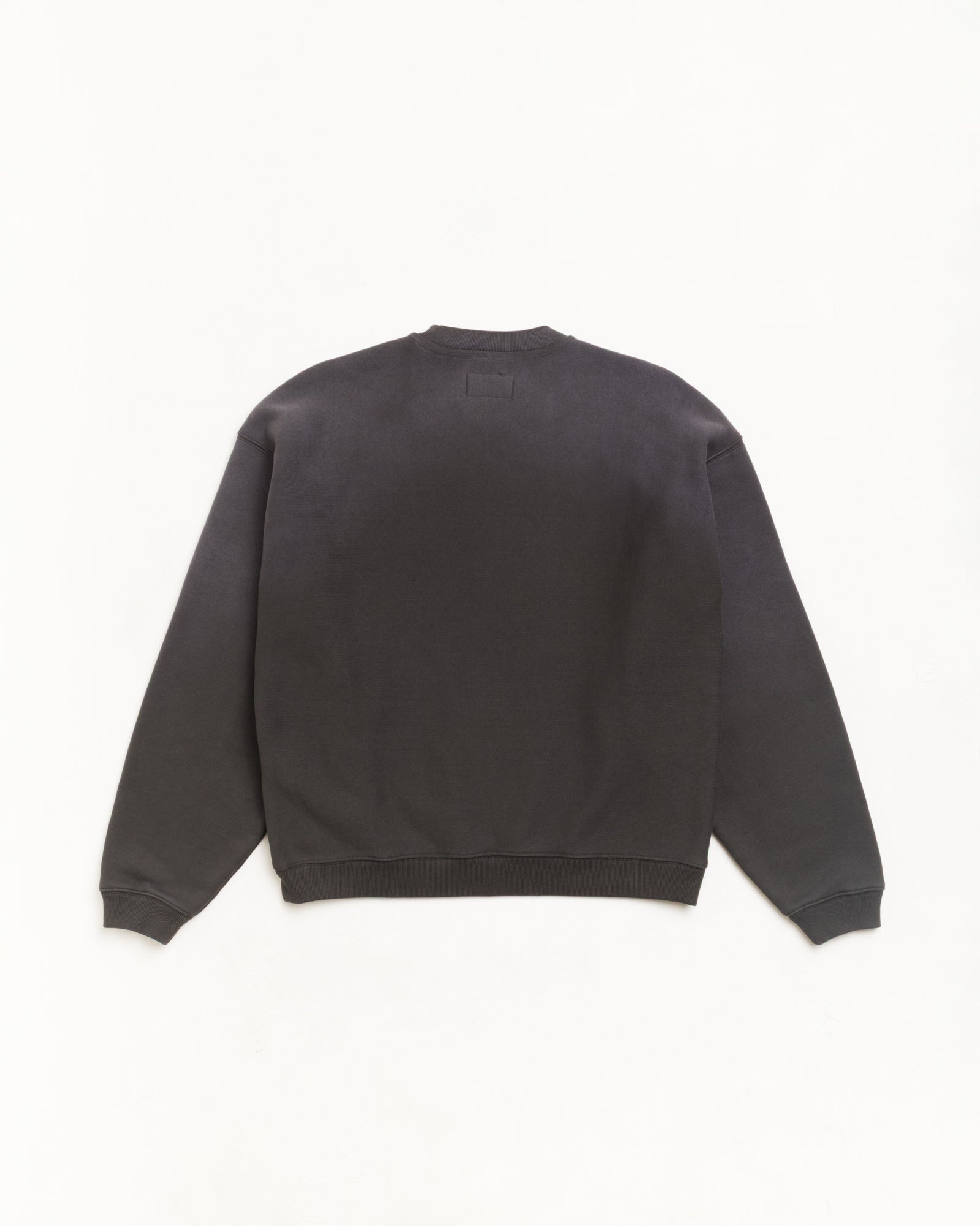 Sun Faded Oversized Crew Unisex Long Sleeve In Black