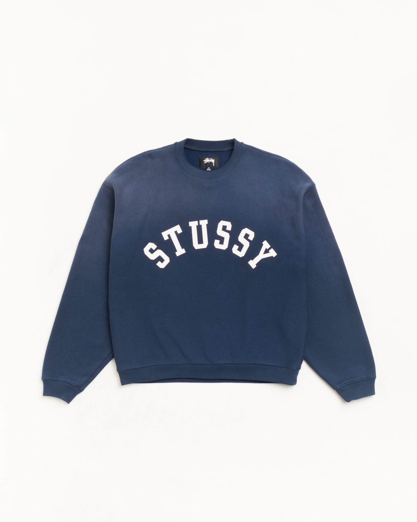 Sun Faded Oversized Crew Unisex Long Sleeve In Navy