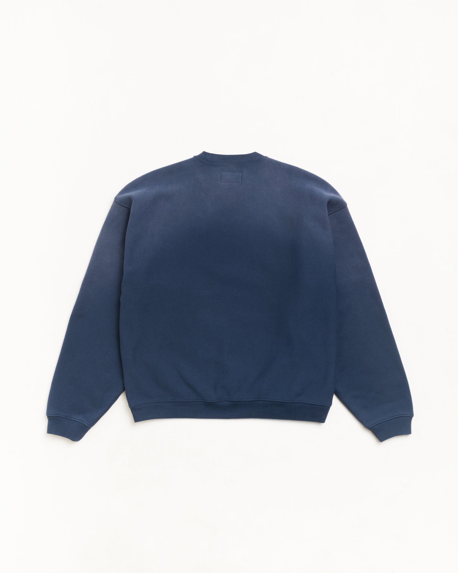 Sun Faded Oversized Crew Unisex Long Sleeve In Navy