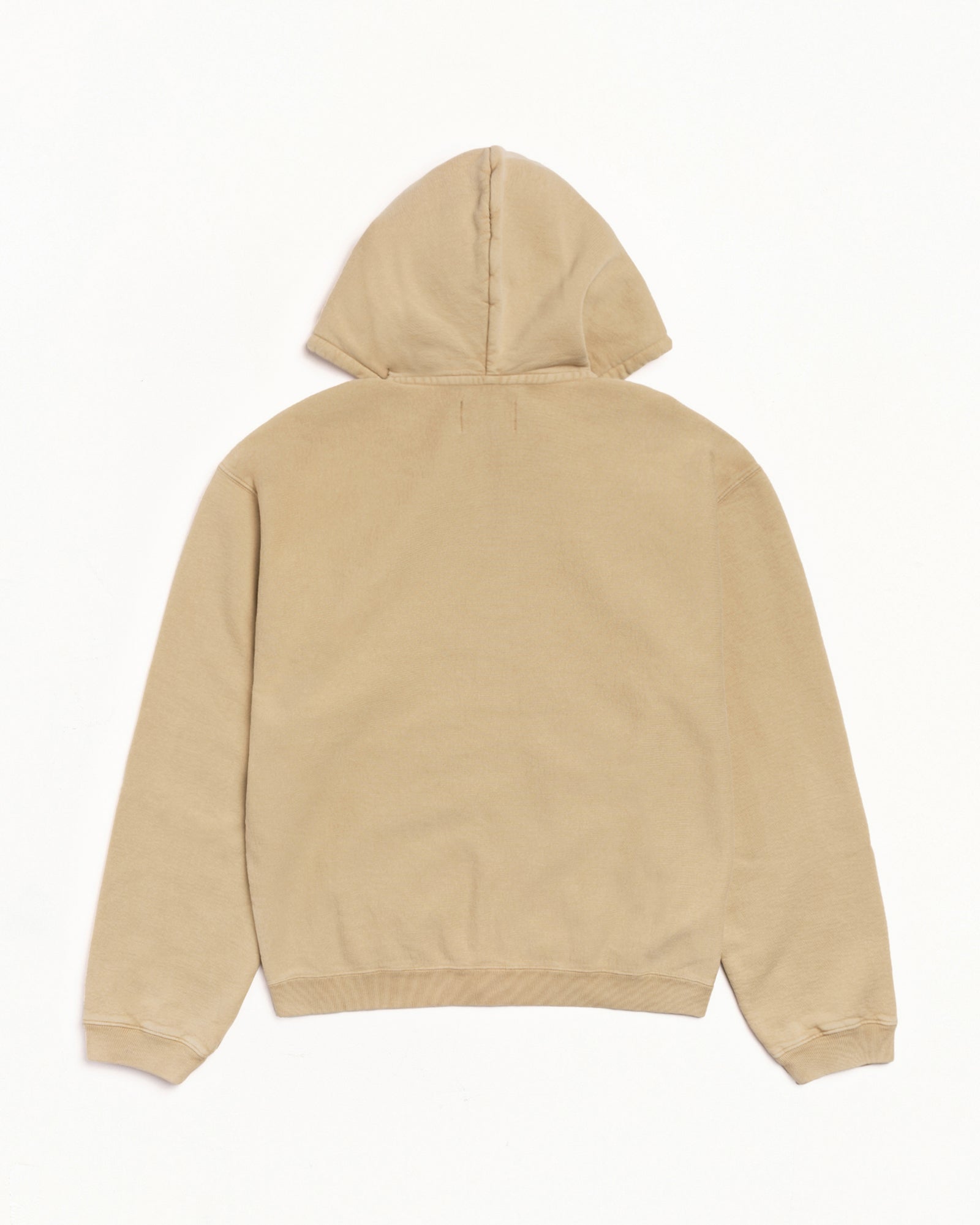 Faded Graphic Zip Hood Mens Long Sleeve In Washed Beige