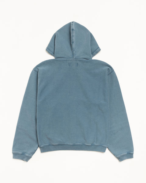 Faded Graphic Zip Hood Mens Long Sleeve In Washed Navy