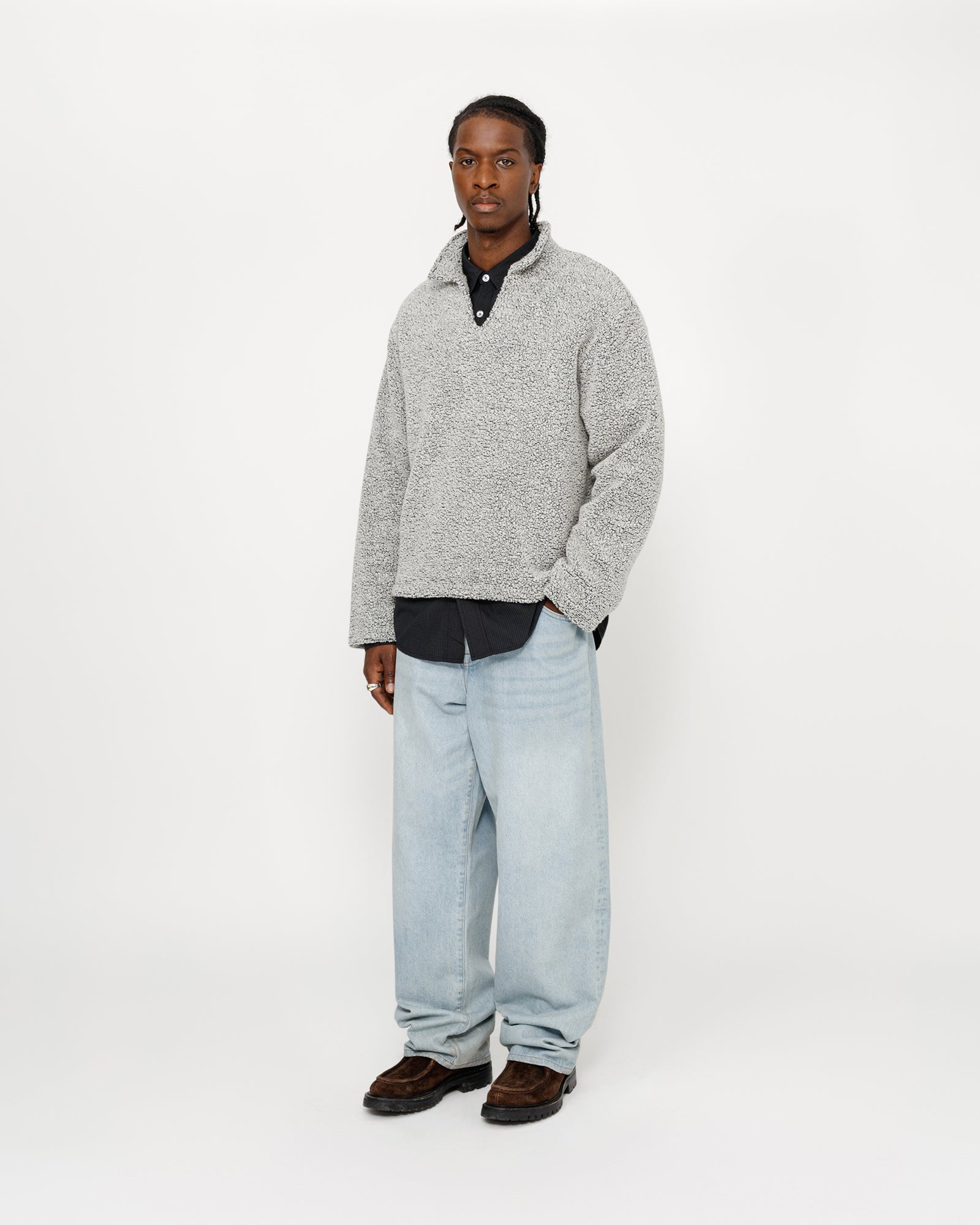 STUSSY 24AW WOOL BLEND SHERPA PULLOVER