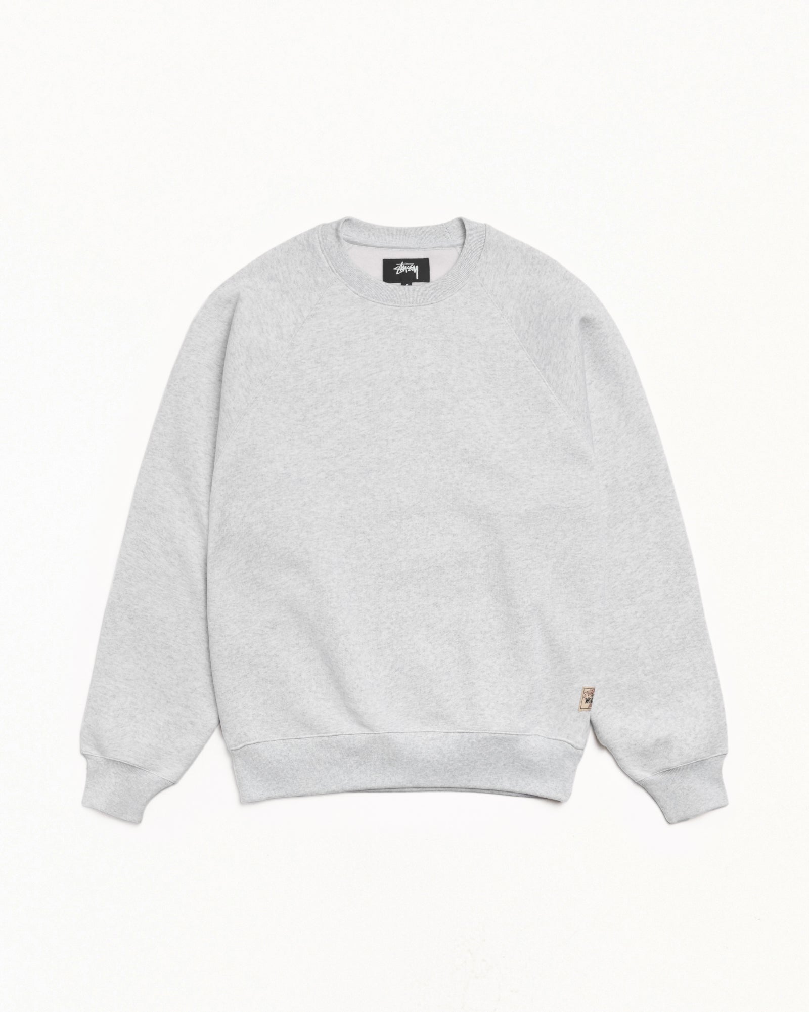 Fleece Raglan Crew Mens Long Sleeve In Ash Heather