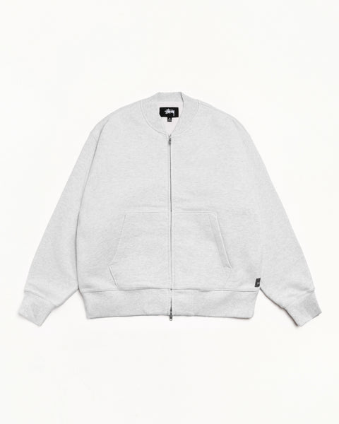 Thermal Lined Fleece Zip Mens Long Sleeve In Ash Heather