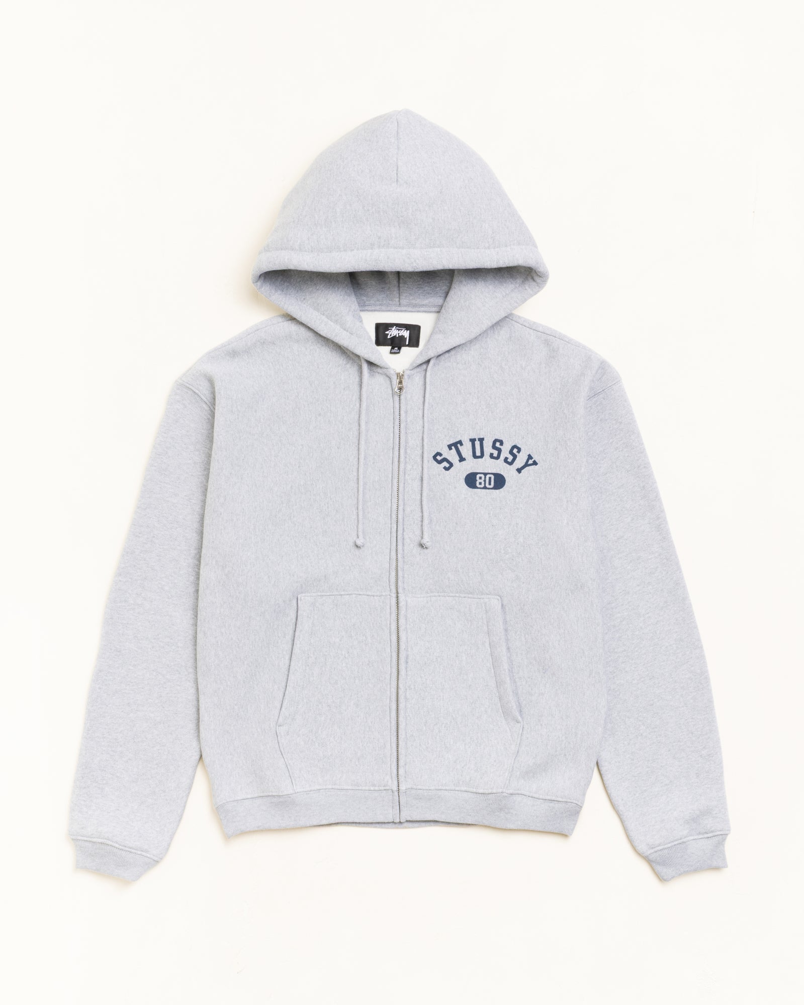 Varsity Zip Hoodie - Grey Heather | Zip-up Fleece | Stüssy Europe