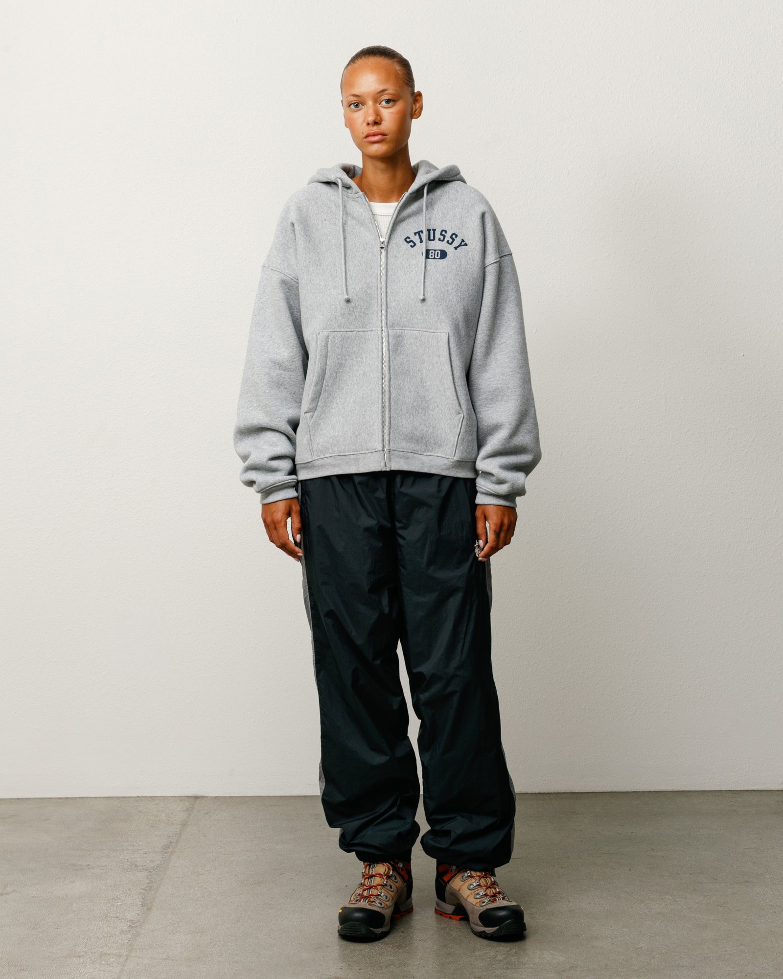 Varsity Zip Hoodie - Grey Heather | Zip-up Fleece | Stüssy Europe