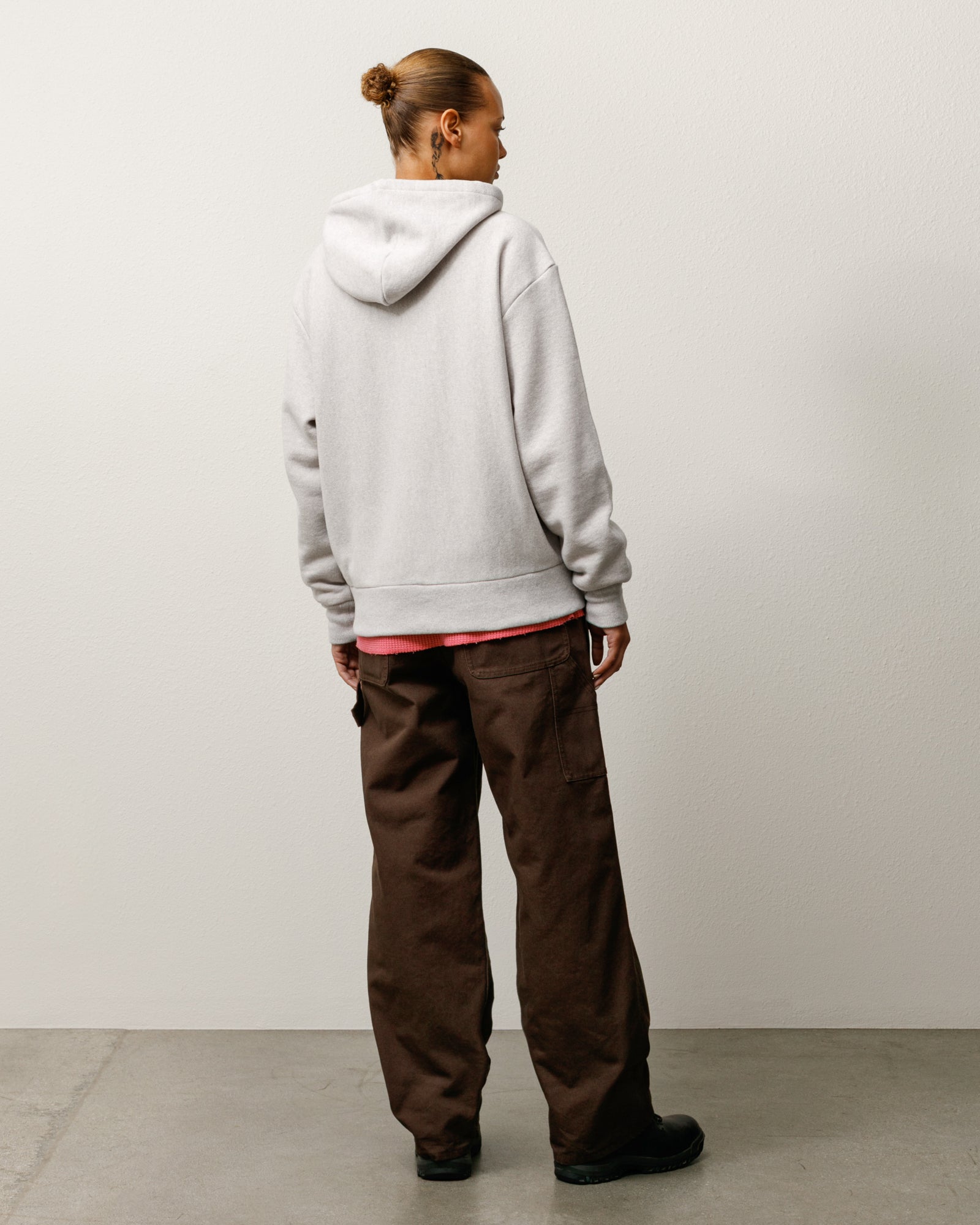 Brass Zip Knit Hood Mens Long Sleeve In Ash Heather