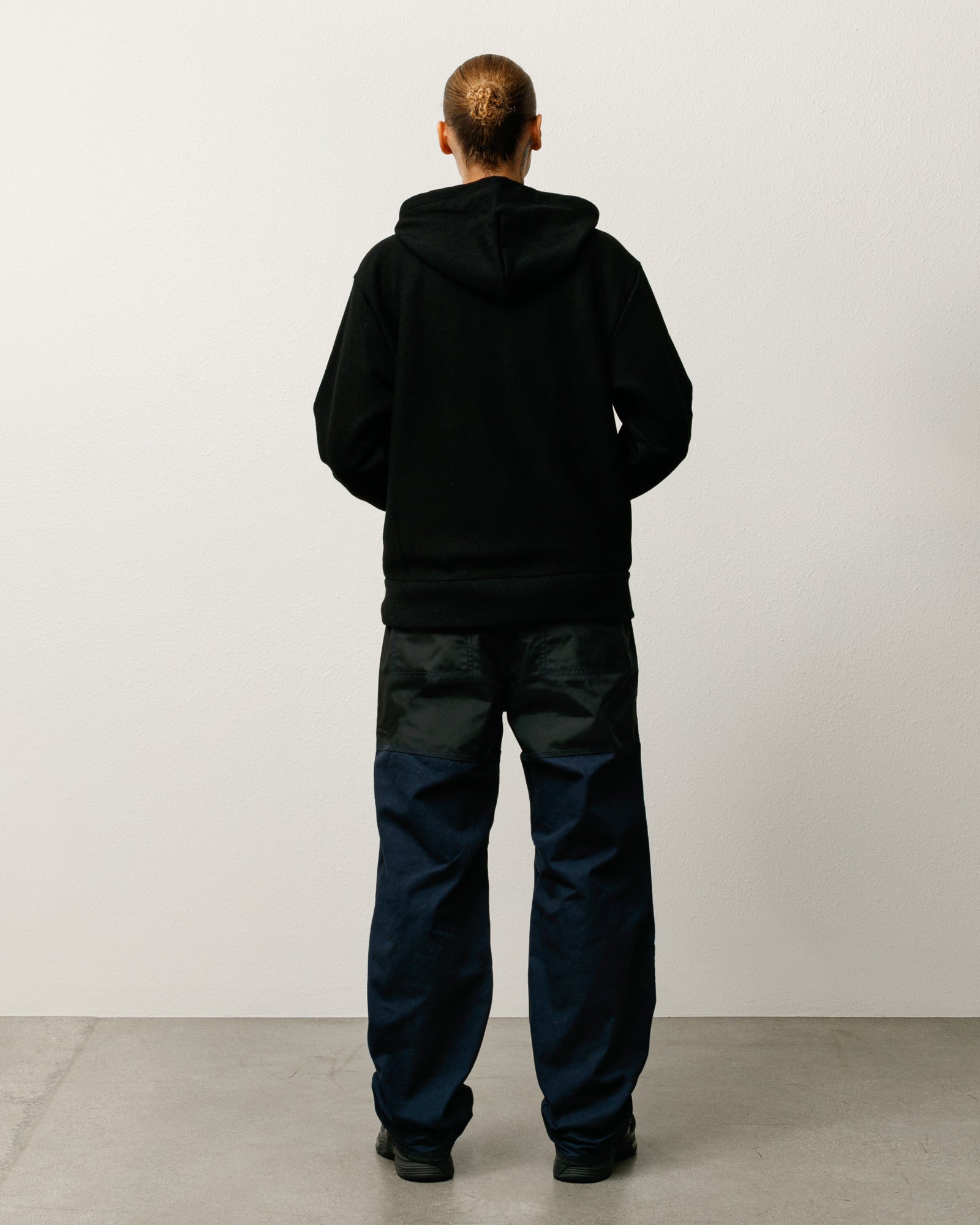 Brass Zip Knit Hood Mens Long Sleeve In Black