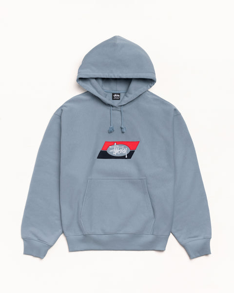 Double Stripe Hood Mens Long Sleeve In Slate