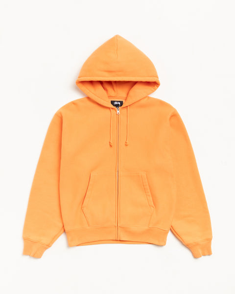 Basic Diamond Zip Hood Mens Long Sleeve In Tangerine
